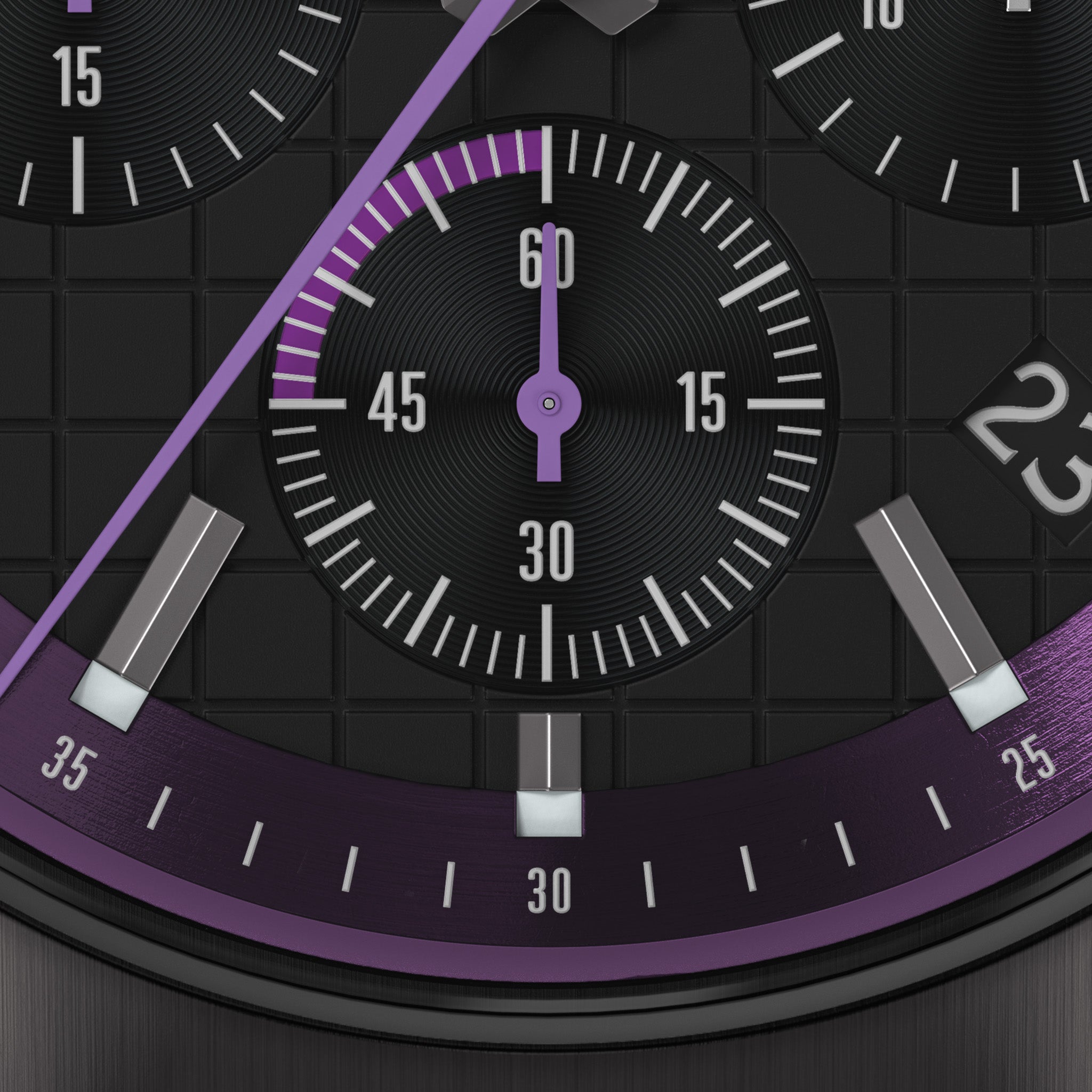 lilienthal-berlin-octachrono-chronograph-dark-silver-purple-mit-meshband image 5