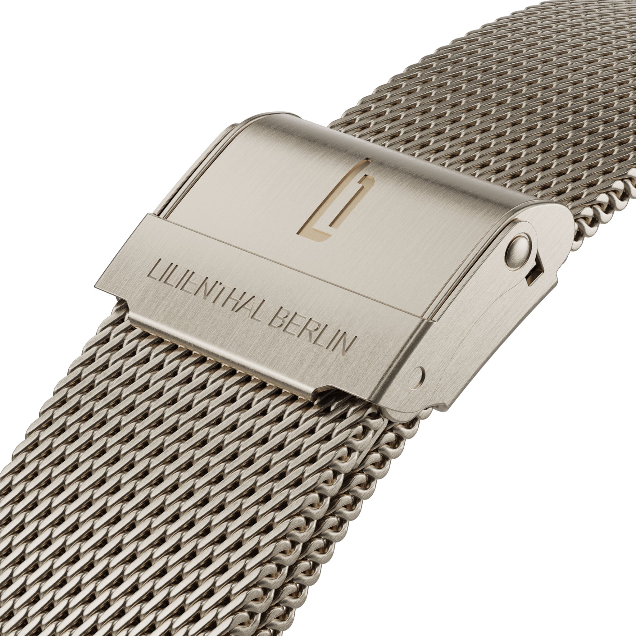 lilienthal-berlin-mesh-strap-beige-brushed-metall-wechselarmband image 2