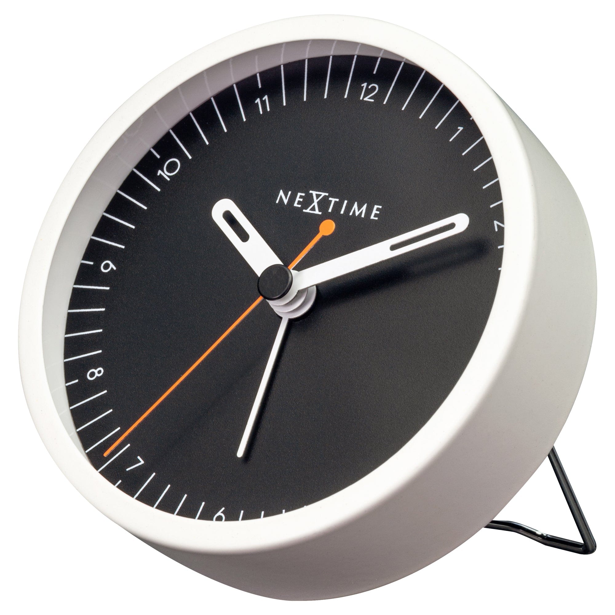 nextime-small-tischwecker-wecker-9x9x7-5-cm-lautlos-mit-licht-metall-wei image 6