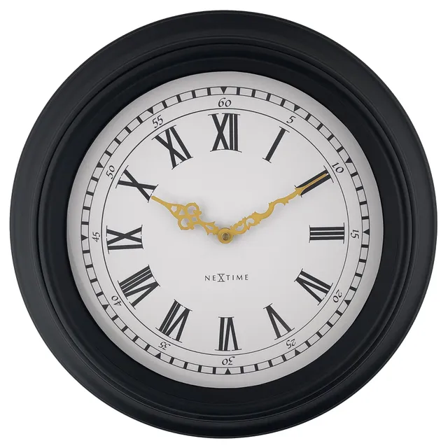 nextime-chopin-wanduhr-40-cm-lautlos-schwarz-grau image 1