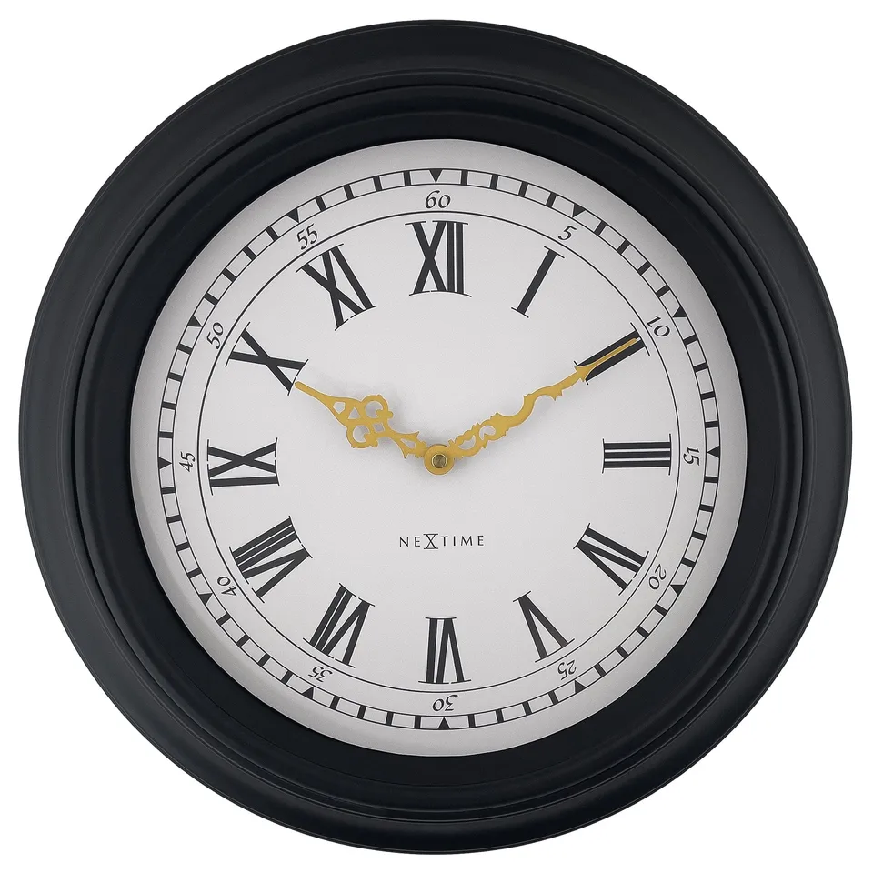 nextime-chopin-wanduhr-40-cm-lautlos-schwarz-grau image 1