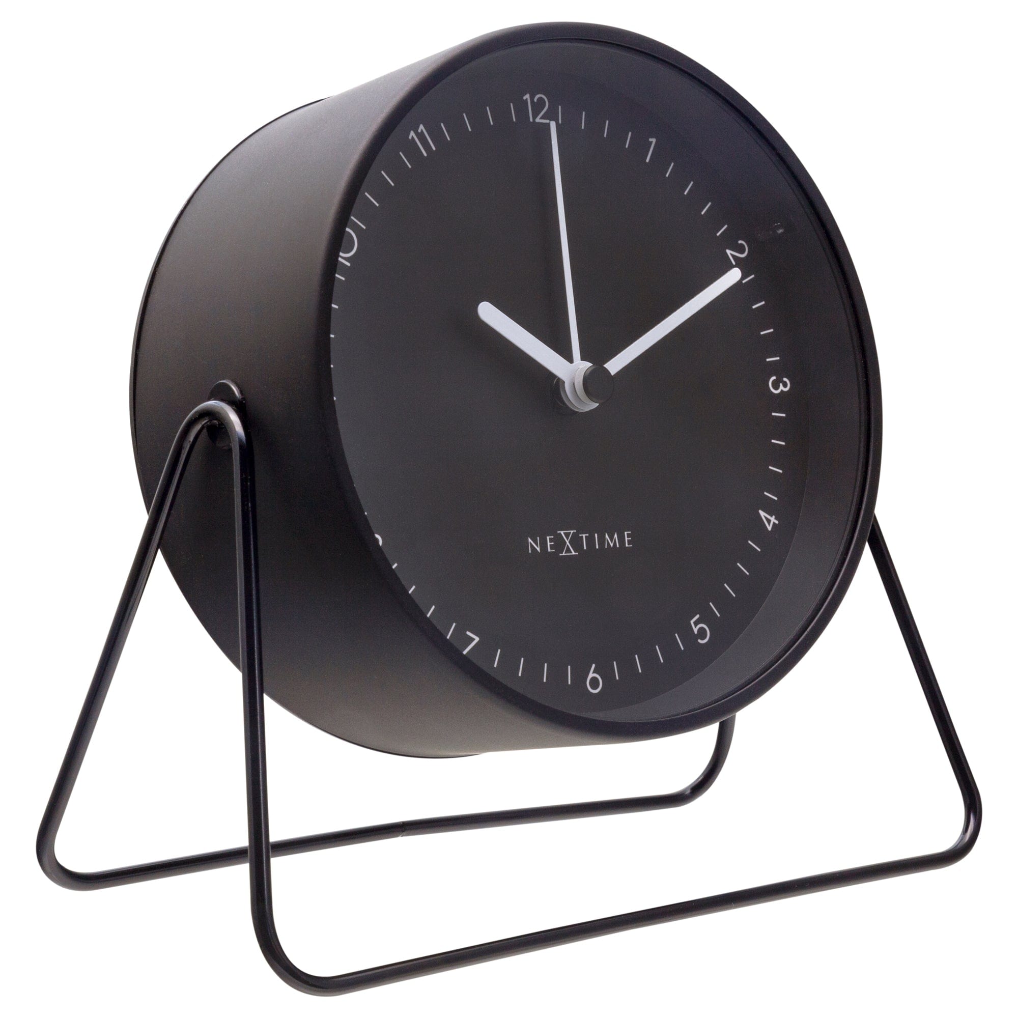 nextime-berlin-table-tischwecker-14x13x7-cm-lautlos-metall-schwarz-grau image 2