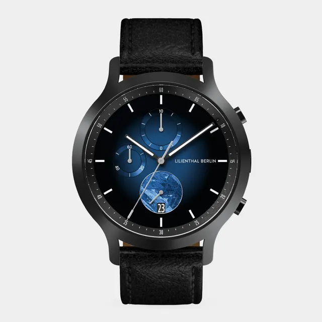 lilienthal-berlin-chronograph-meteorite-herrenuhr-blue-flare-meteorit image 1