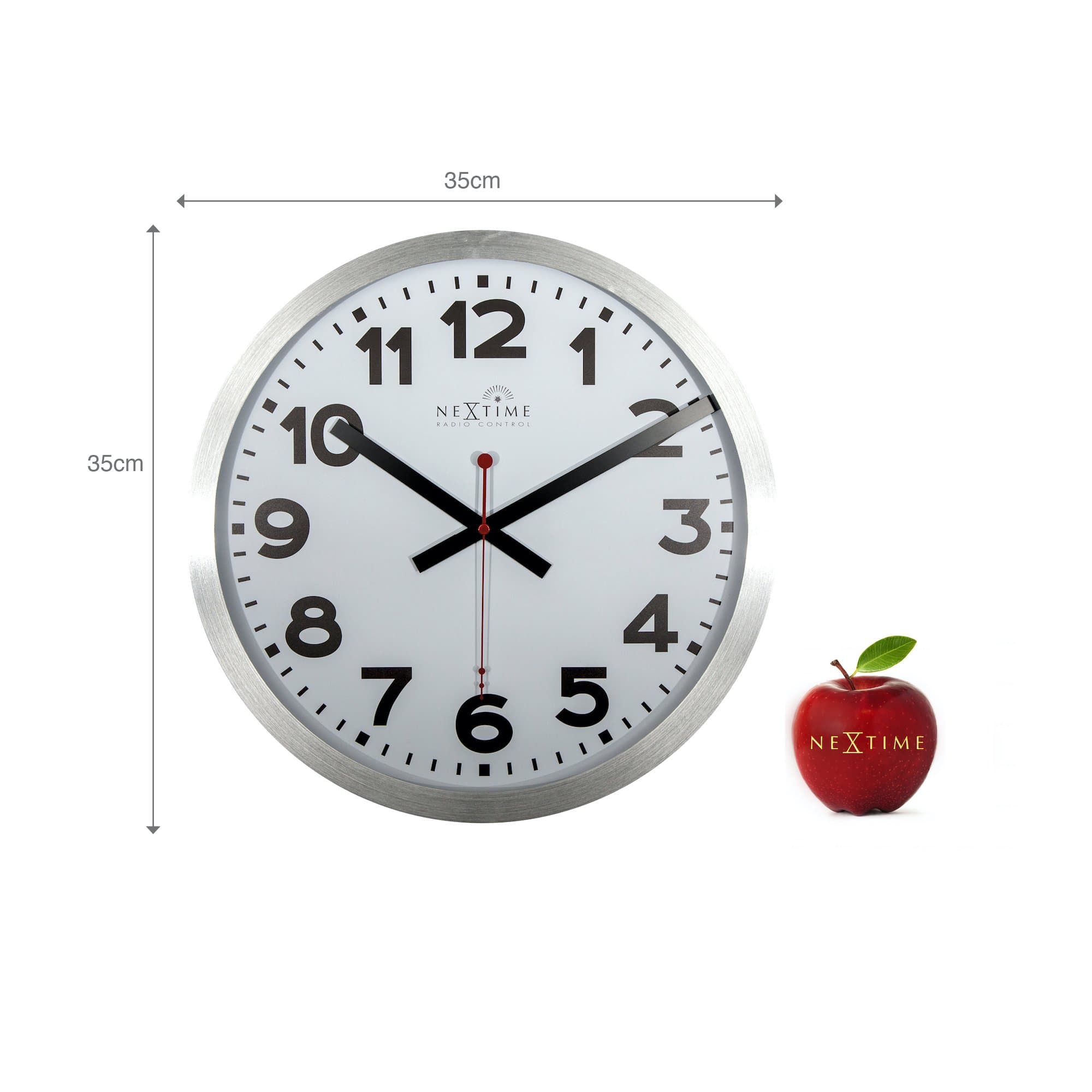 nextime-station-radio-controlled-dcf-wanduhr-35-cm-aluminium-wei image 6