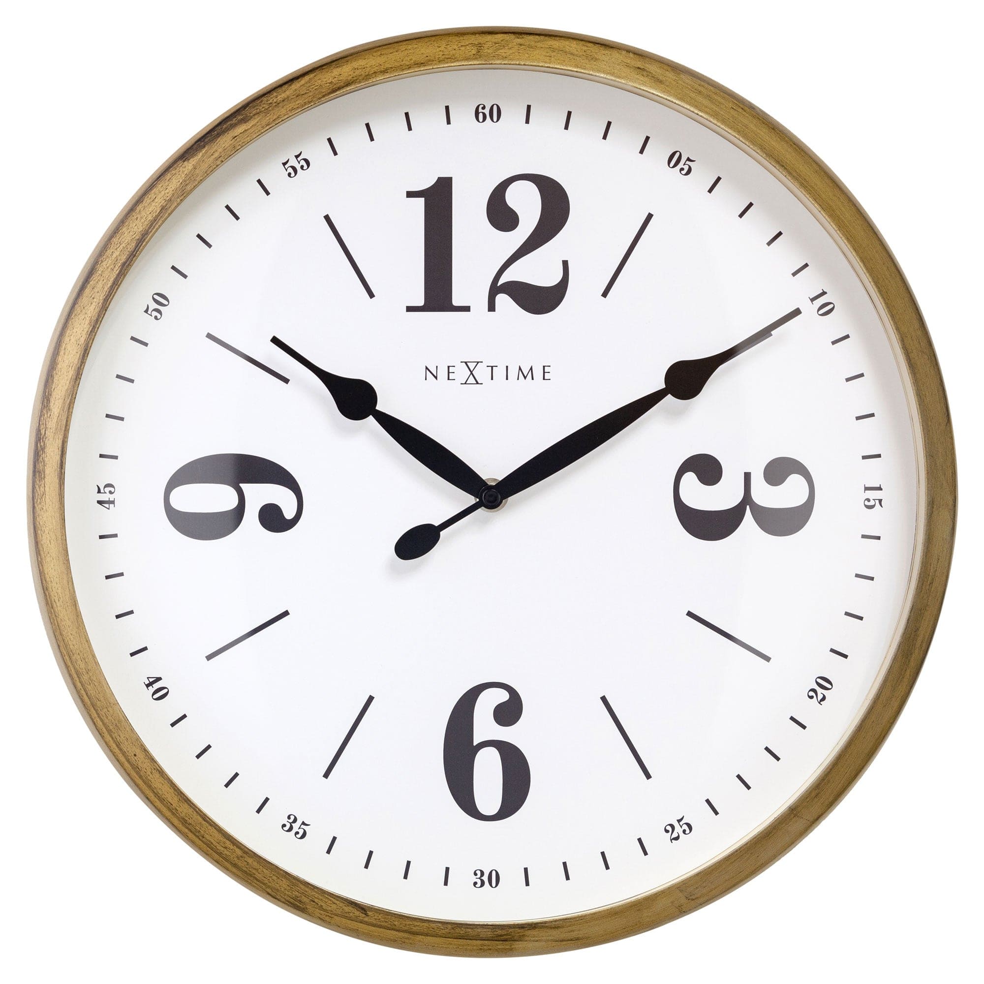 nextime-classic-wanduhr-39-cm-metall-wei-lautlos image 1