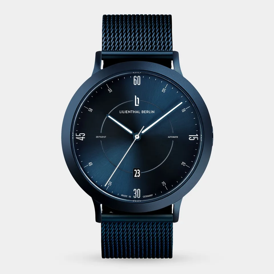 lilienthal-berlin-zeitgeist-automatik-armbanduhr-all-blue image 1