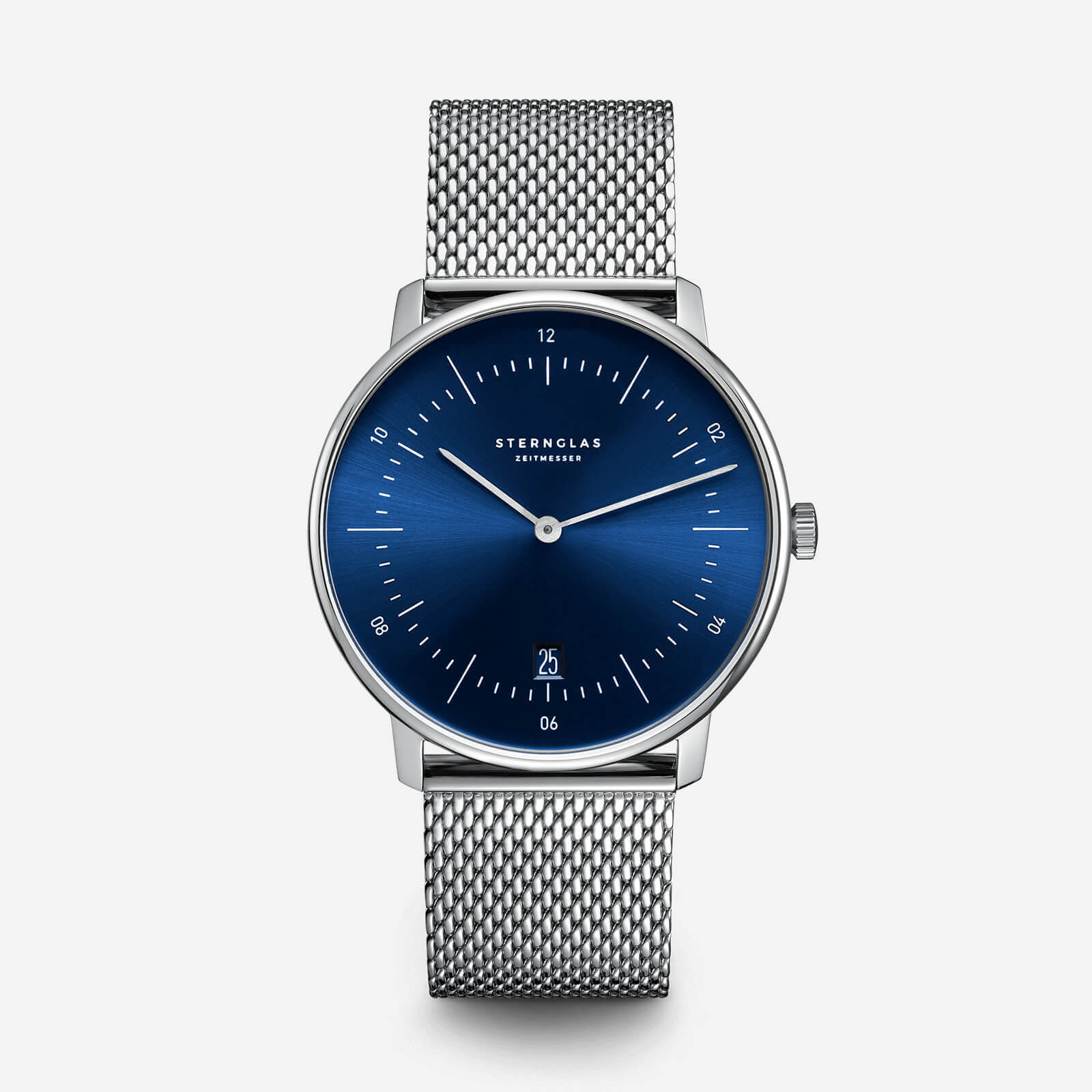 sternglas-naos-quarzuhr-38-mm-tiefblau-mit-edelstahlarmband image 1