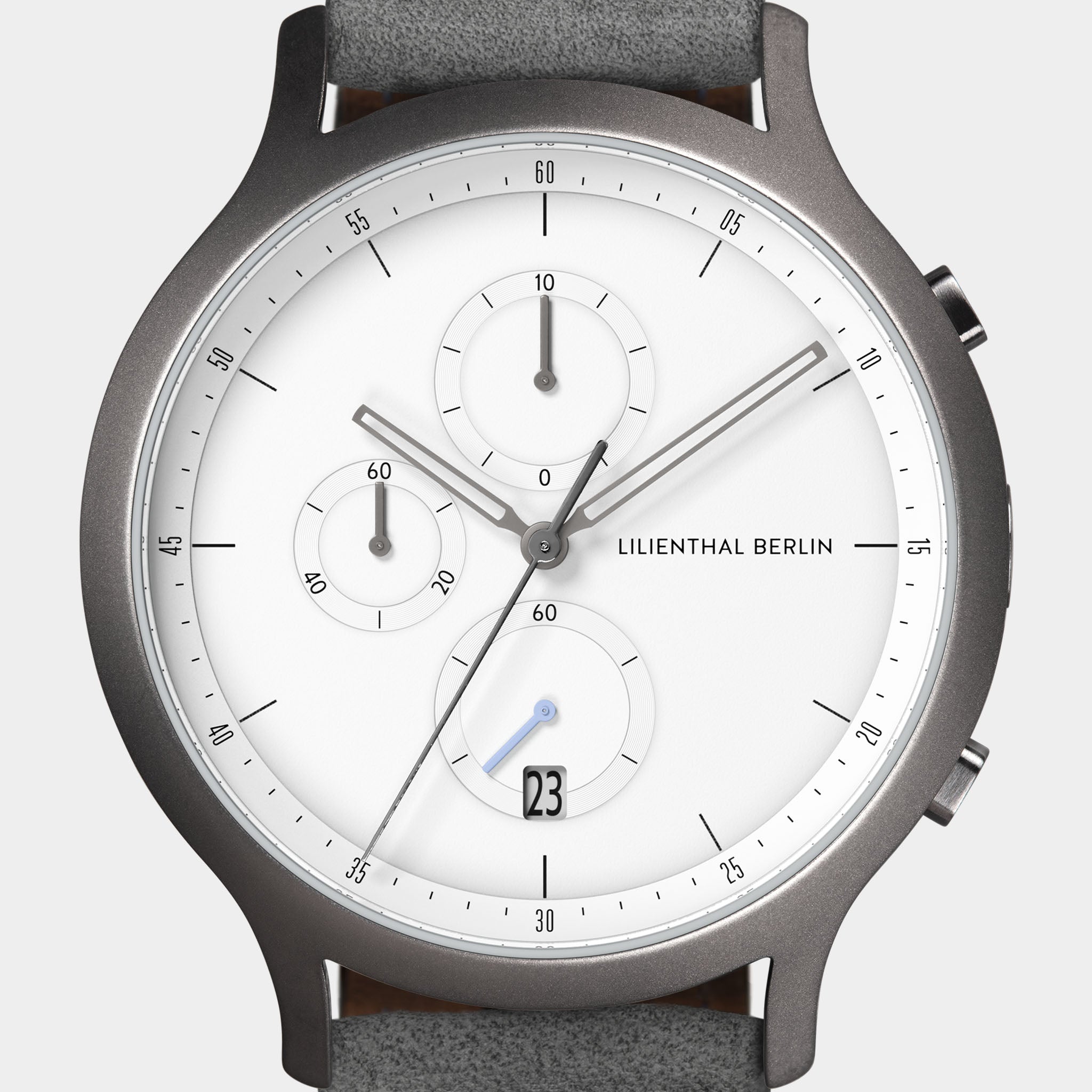 lilienthal-berlin-chronograph-dark-silver-white-mit-lederarmband image 6