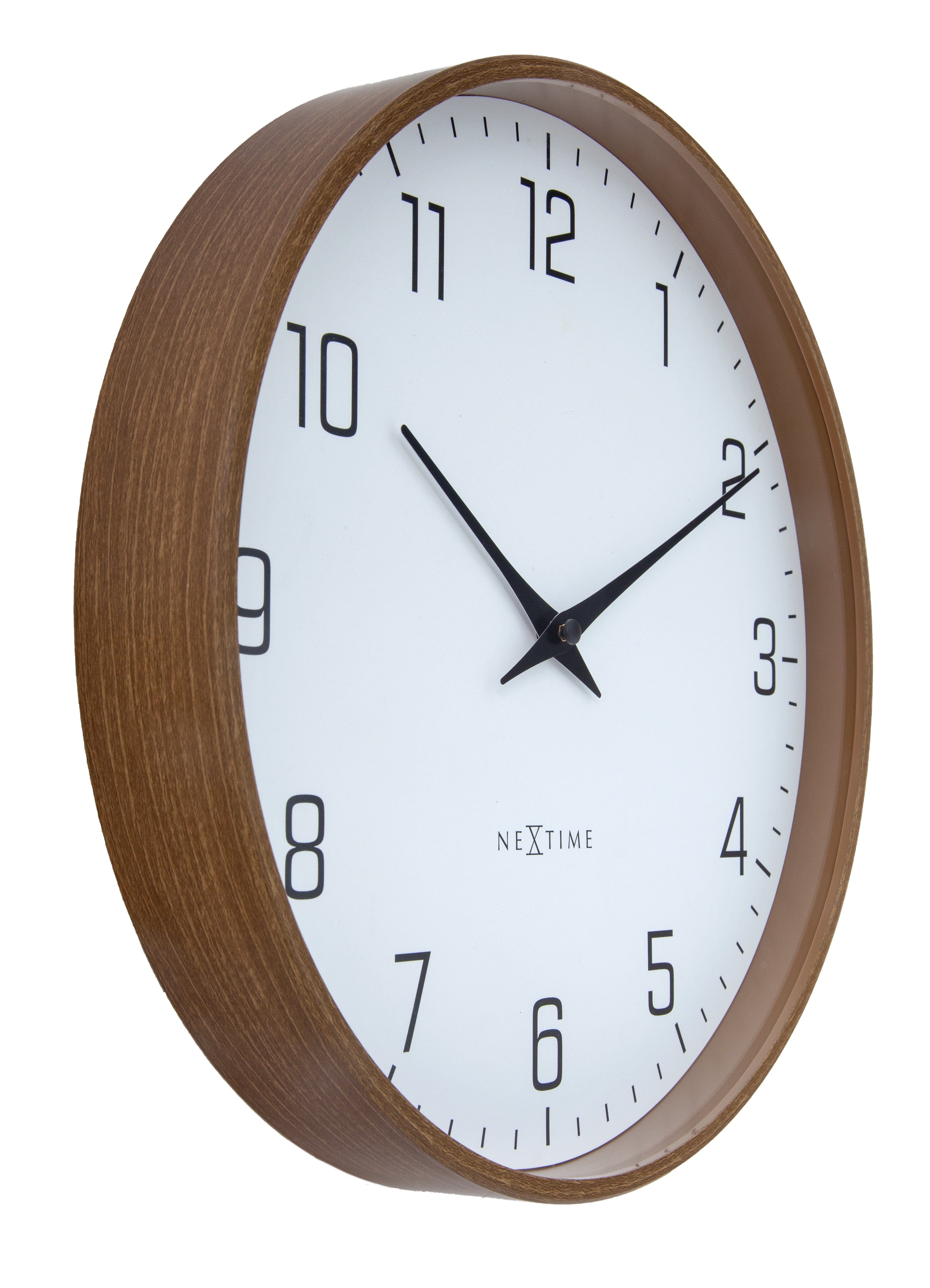 nextime-lyra-wanduhr-analog-30-cm-dunkles-holz-kunststoff image 7