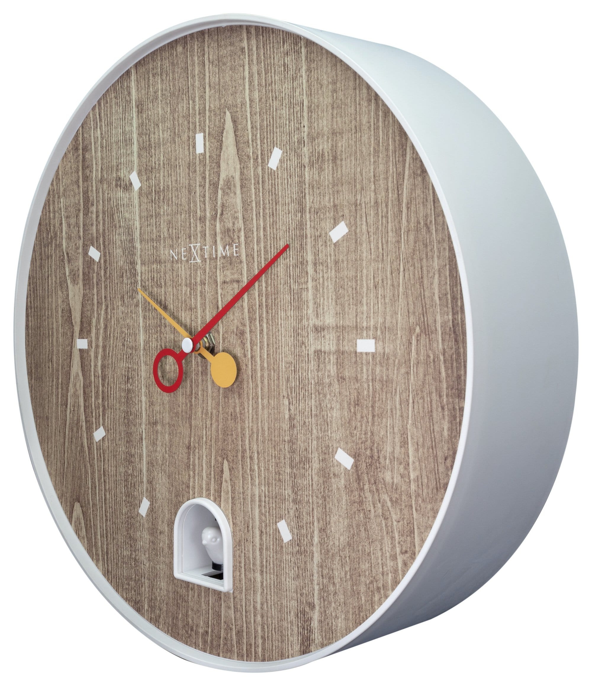 nextime-nightingale-wanduhr-30-cm-abs-wei-mit-singvogel image 4
