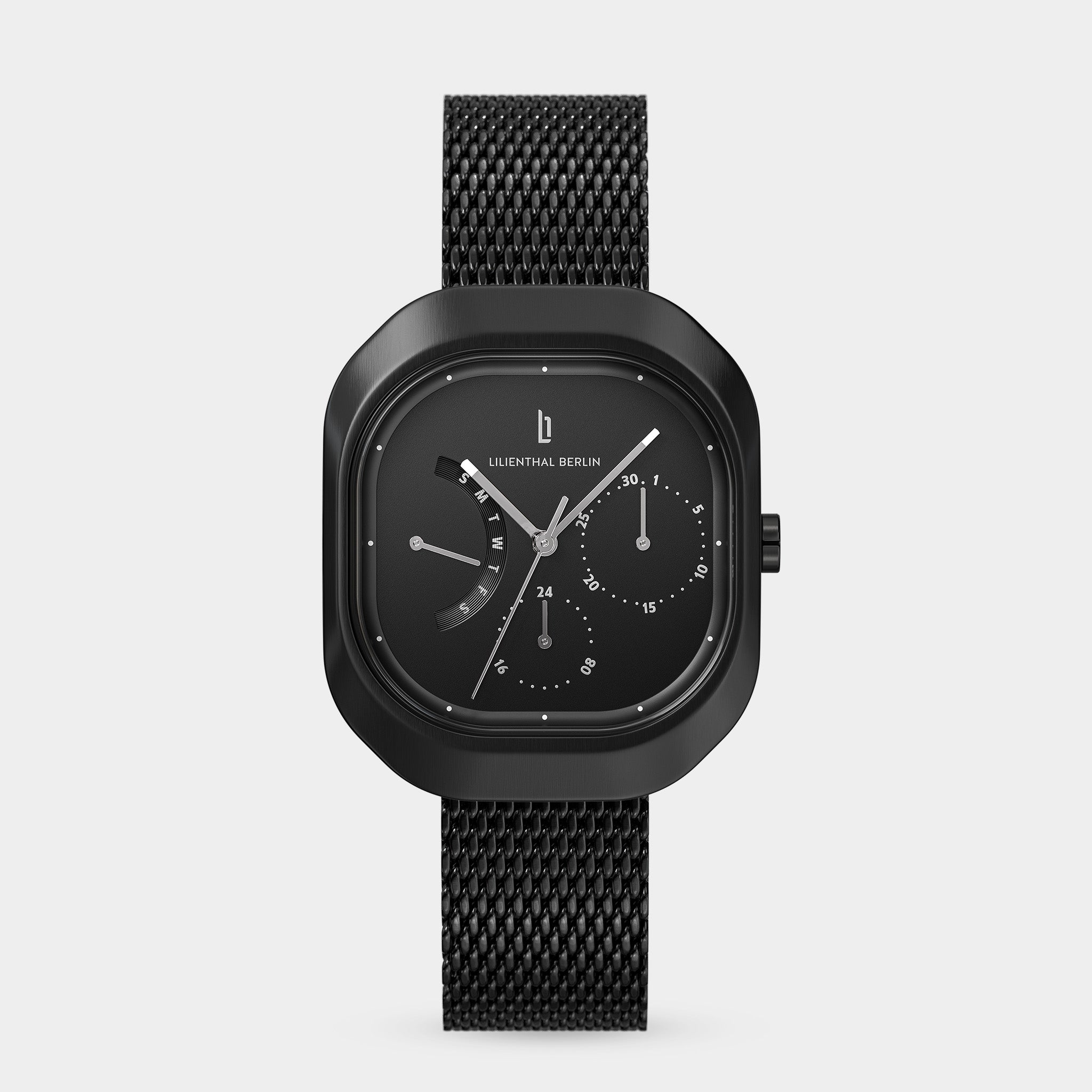 lilienthal-berlin-multimatica-herrenuhr-all-black-eckig image 1