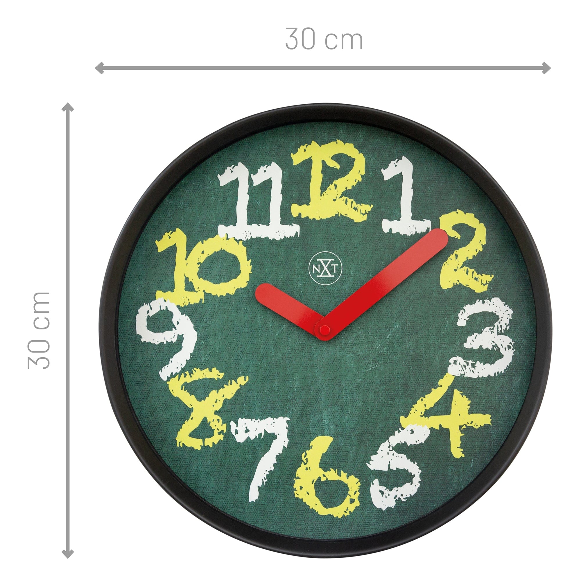 nextime-chalkboard-wanduhr-30-cm-silent-kunststoff-gr-n-tafel-look image 5