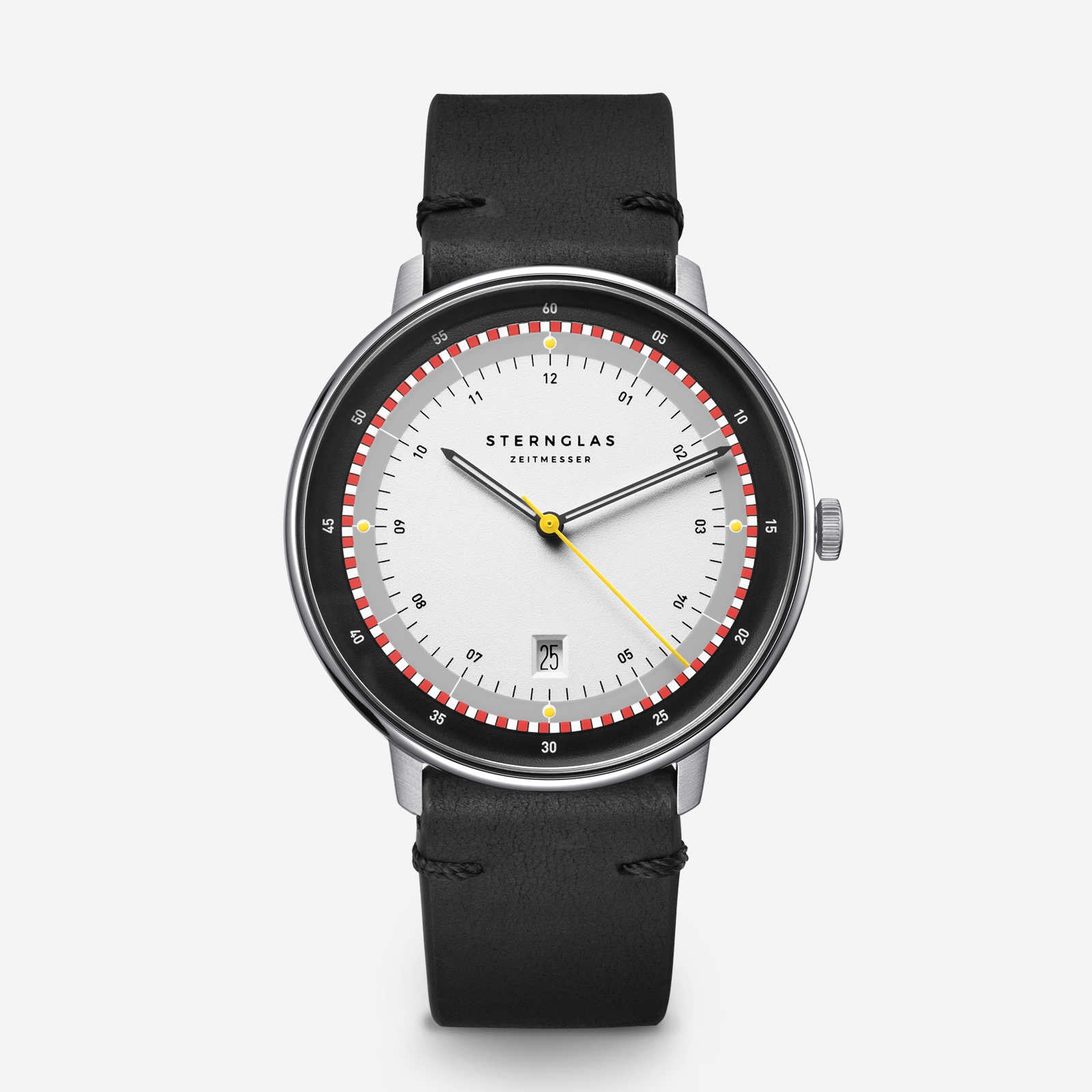 sternglas-hamburg-edition-hafen-uhr-42-mm-silber-leder image 1