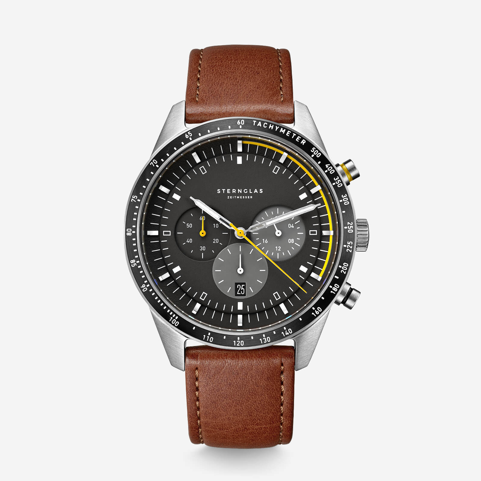 sternglas-tachymeter-chronograph-herrenuhr-schwarz-42-mm image 1