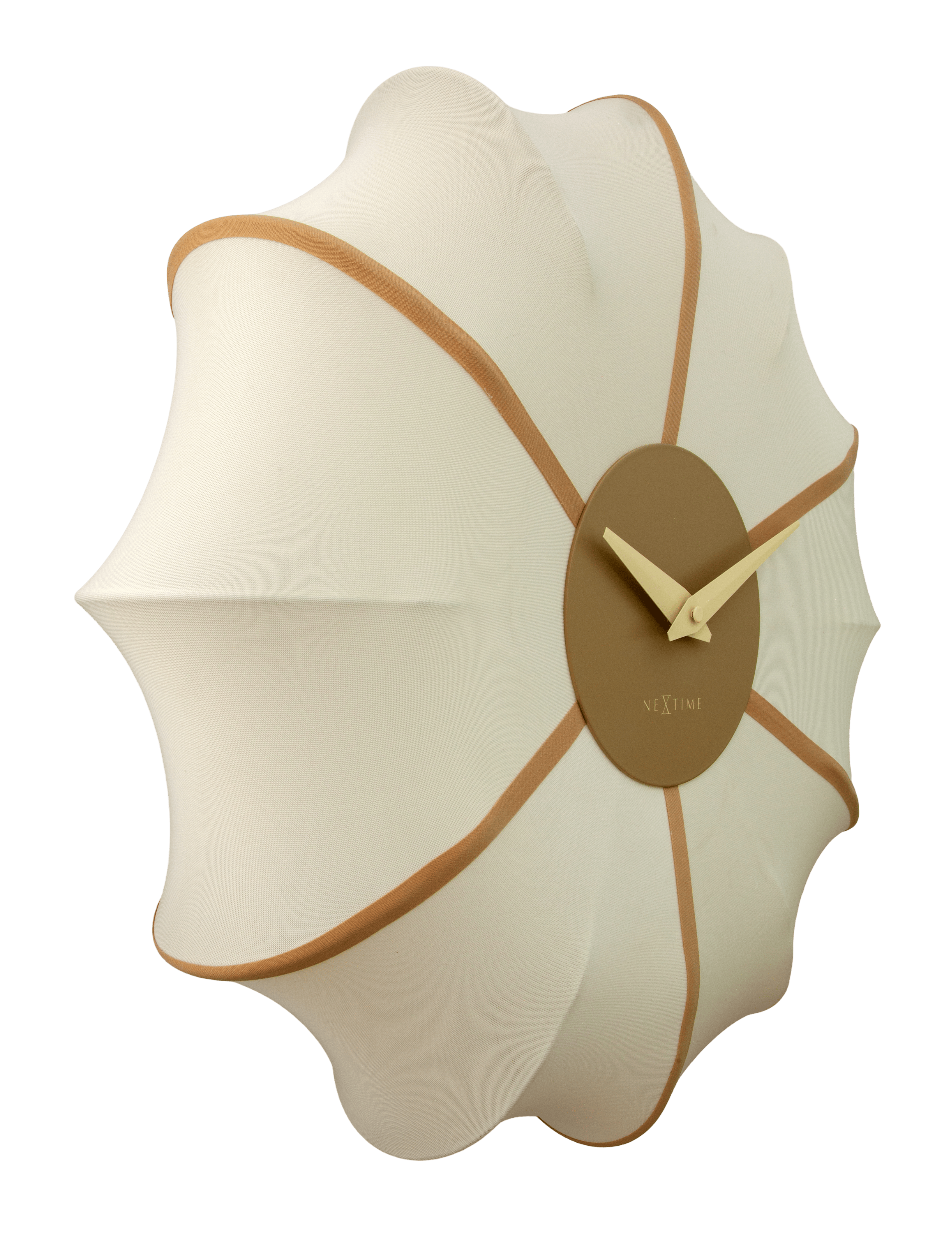 nextime-ultimo-wanduhr-50cm-silent-stoff-metall-champagner-creme-gr-n image 2