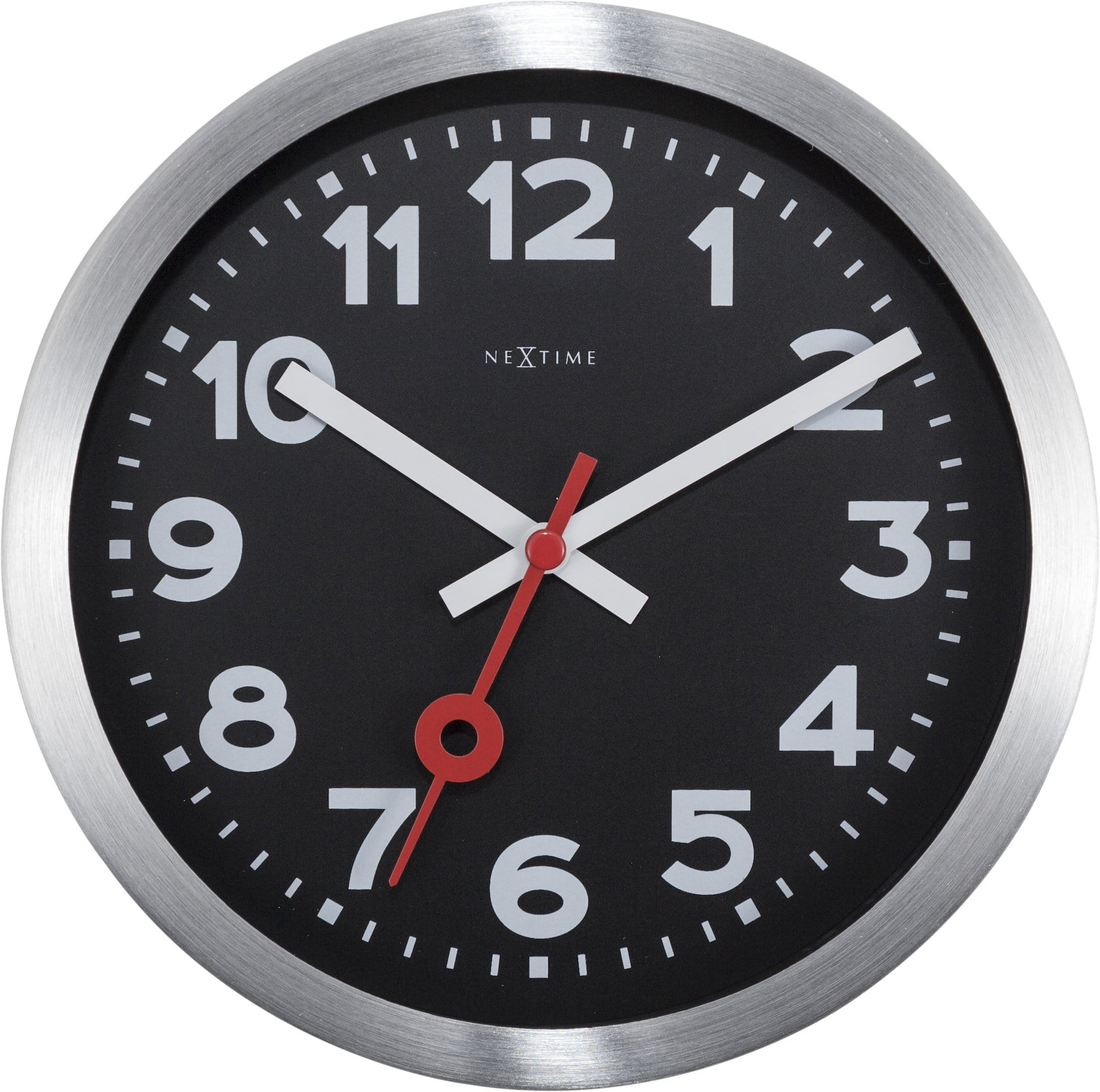 nextime-station-numbers-wand-und-tischuhr-19-cm-aluminium-schwarz image 1