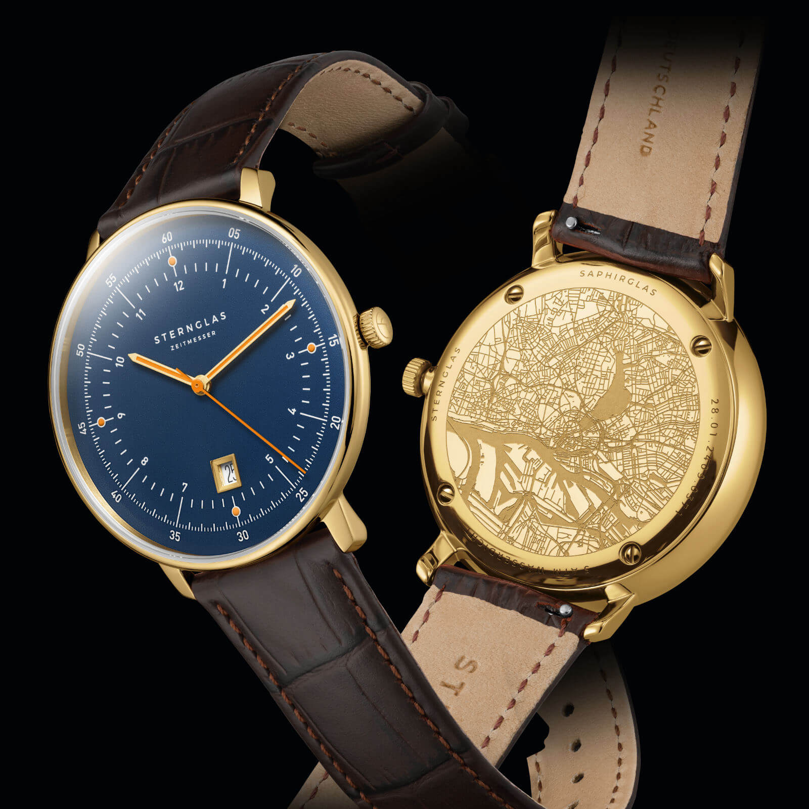 sternglas-hamburg-dunkelblau-gold-herrenuhr-42-mm image 6