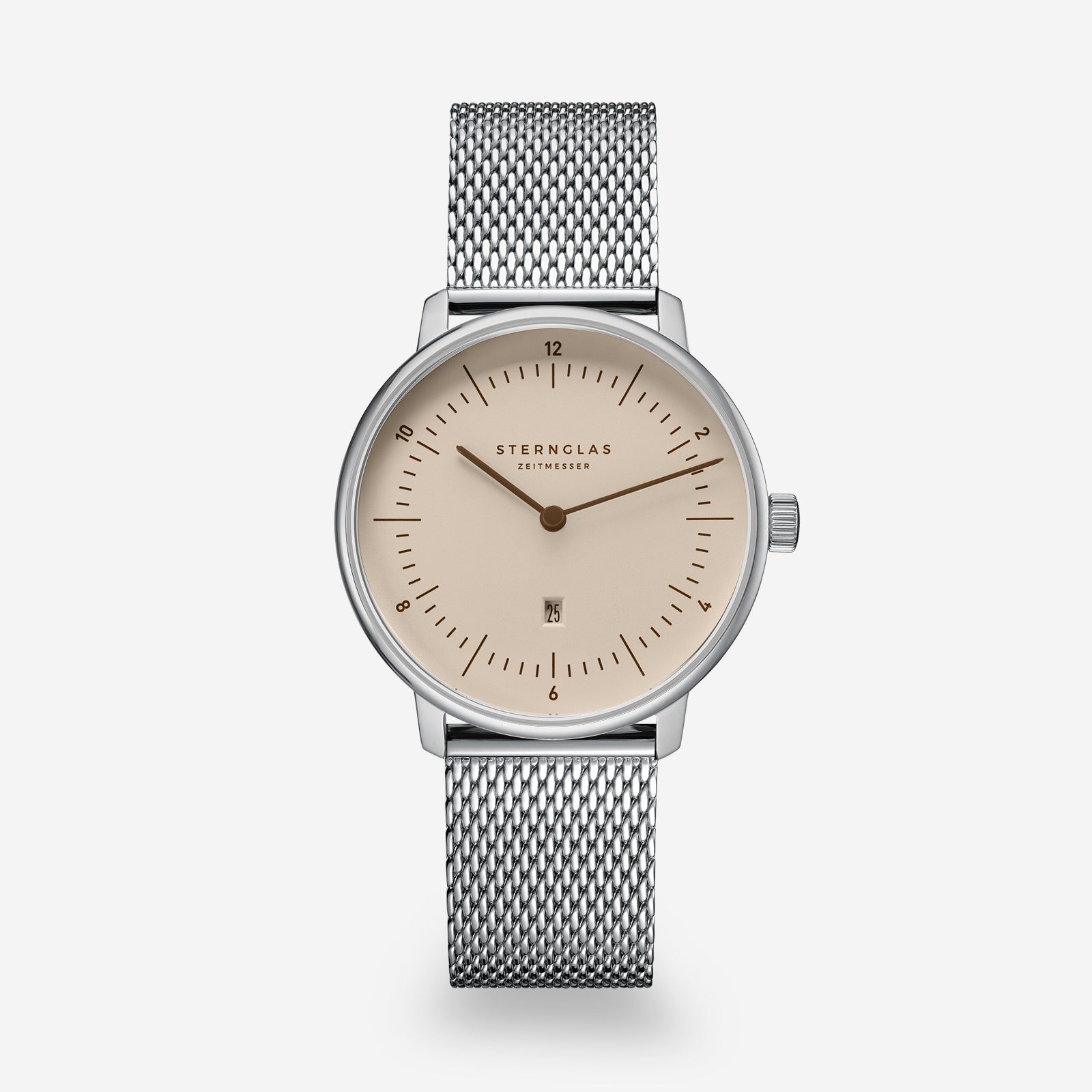 sternglas-naos-xs-quarzuhr-33-mm-sandbraun-silber image 1