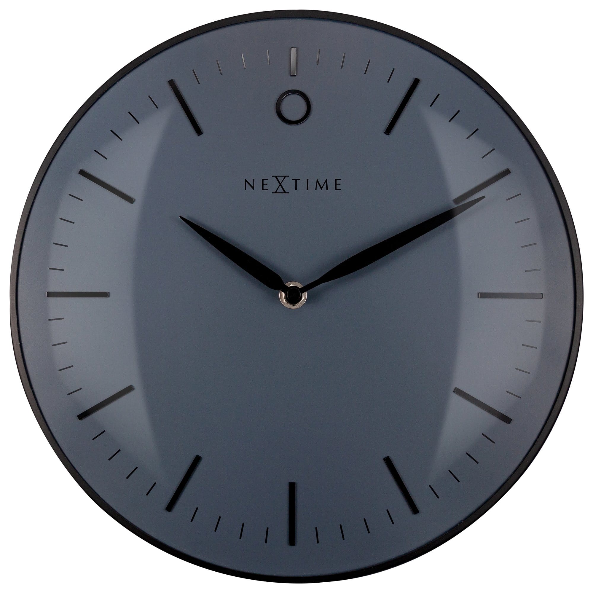nextime-glamour-small-wanduhr-30cm-lautlos-metall-schwarz-grau-gew-lbtes-glas image 1