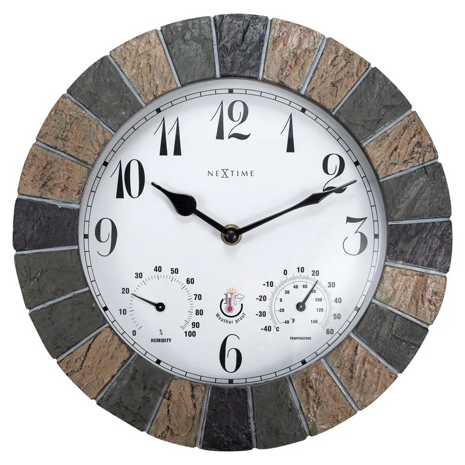 nextime-aster-garten-wanduhr-26-cm-polyresin-wetterfest image 1