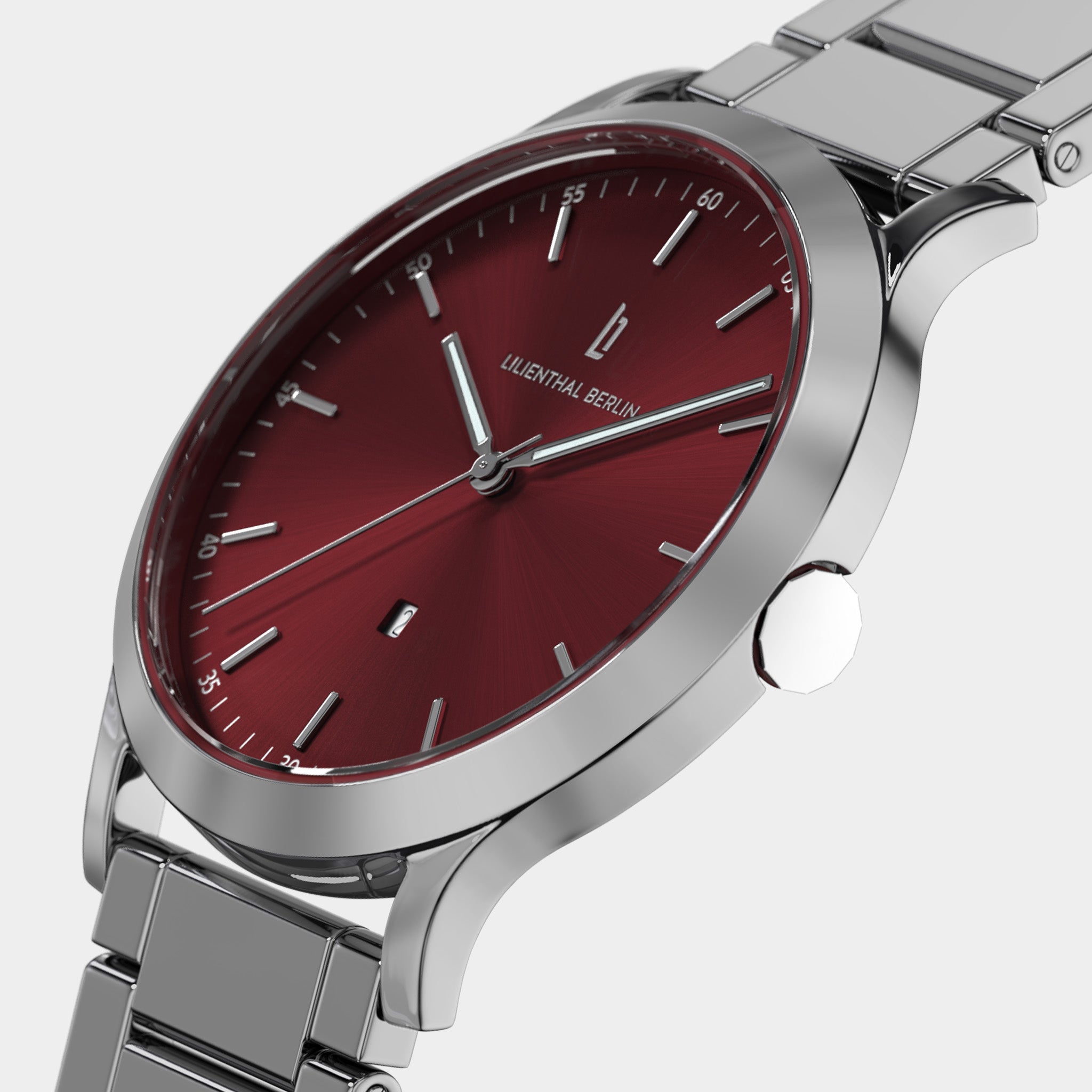 lilienthal-berlin-huxley-silver-bordeaux-unisex-uhr-40-mm image 2