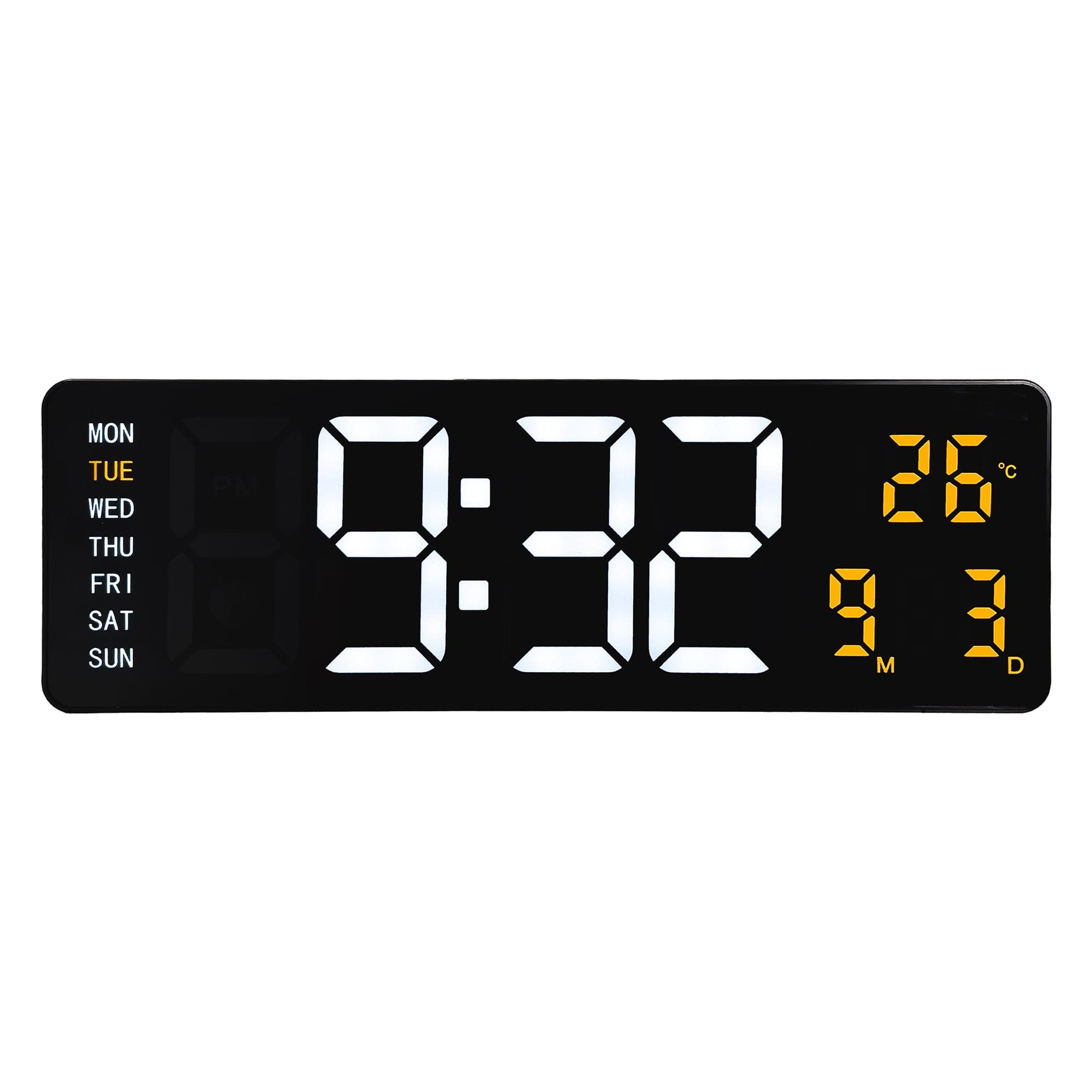 nextime-super-digi-digital-wanduhr-wecker-38-8-cm-schwarz-abs image 1