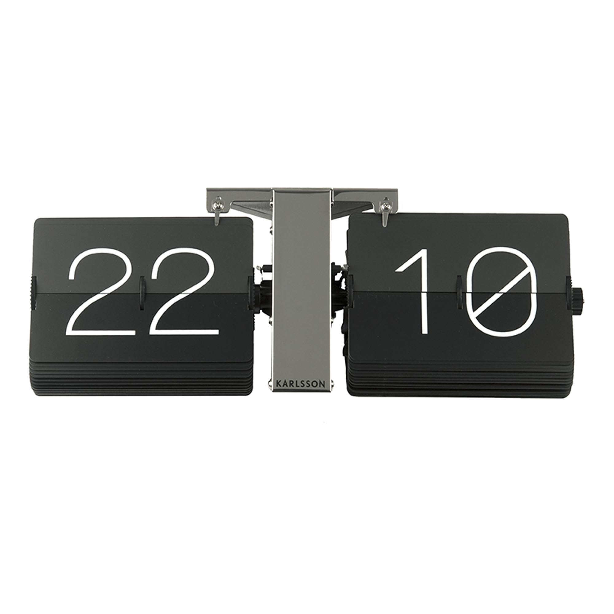 karlsson-flip-clock-no-case-tischuhr-36-cm-schwarz-chrom image 5
