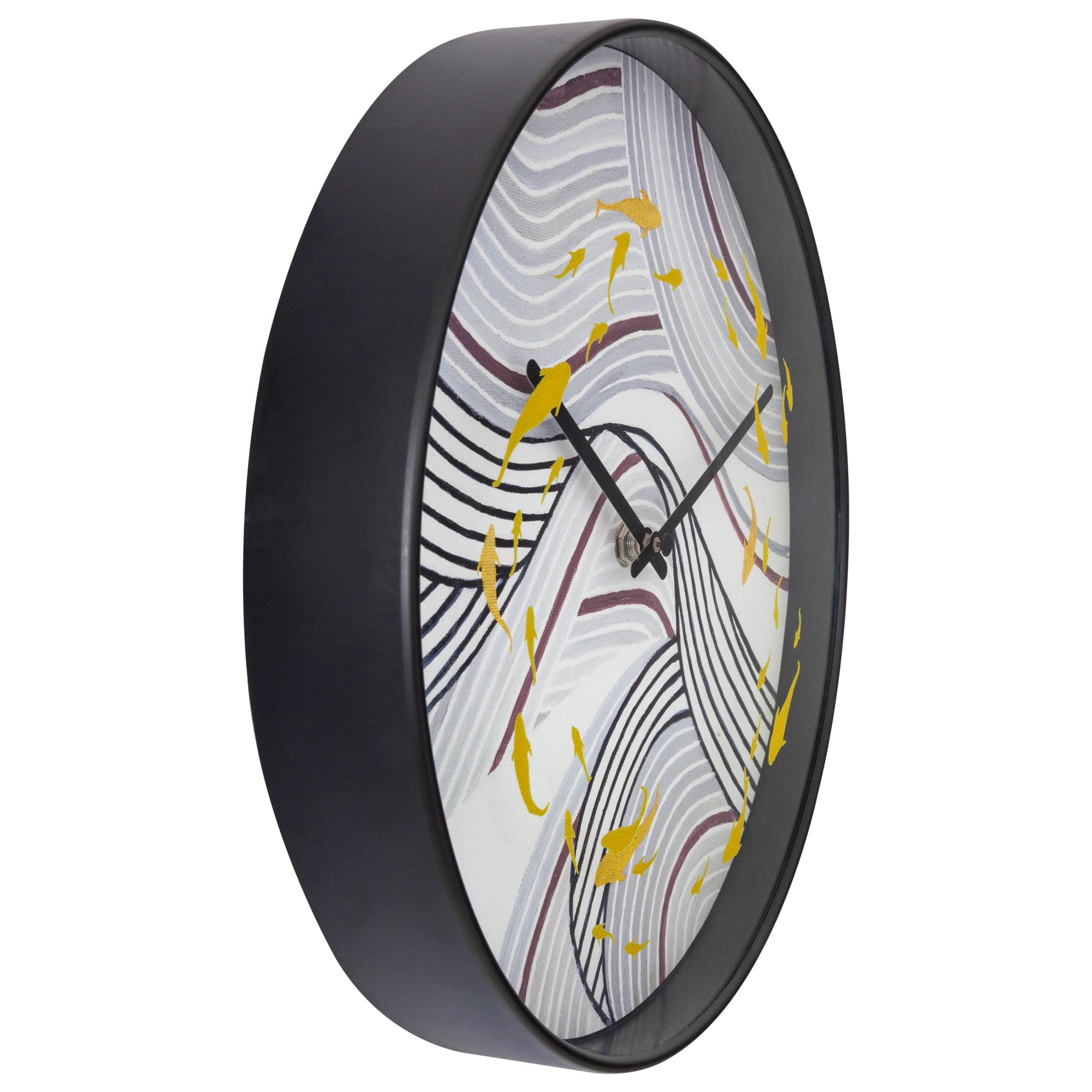 nextime-koi-wanduhr-30-cm-silent-grau-kunststoff image 2
