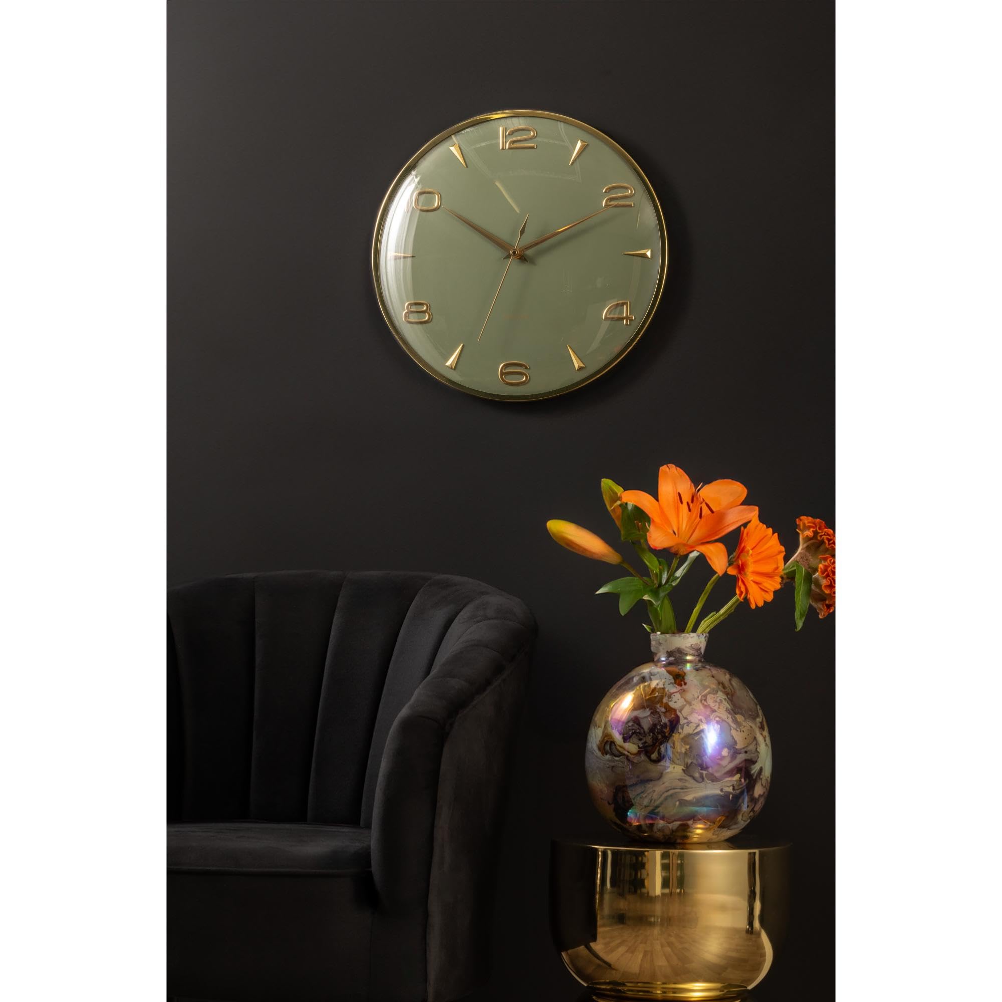 karlsson-sienna-glow-wanduhr-jungle-green-40-6-cm image 2
