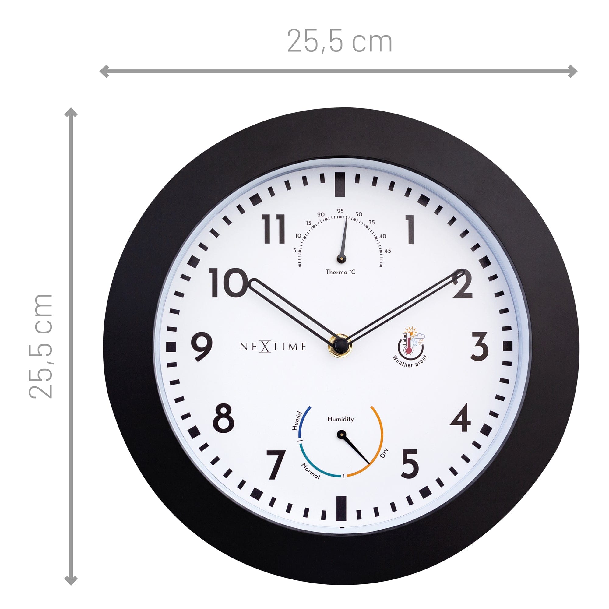 nextime-daisy-wetterstation-wanduhr-25-5-cm-wetterfest-schwarz image 6