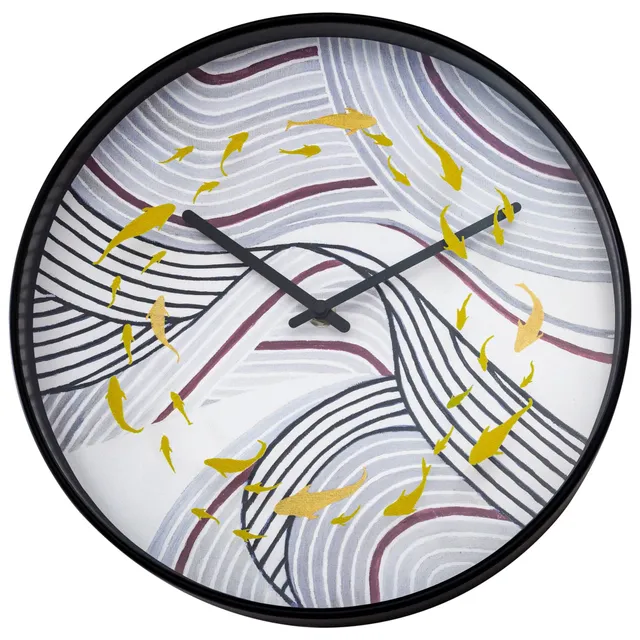nextime-koi-wanduhr-30-cm-silent-grau-kunststoff image 1