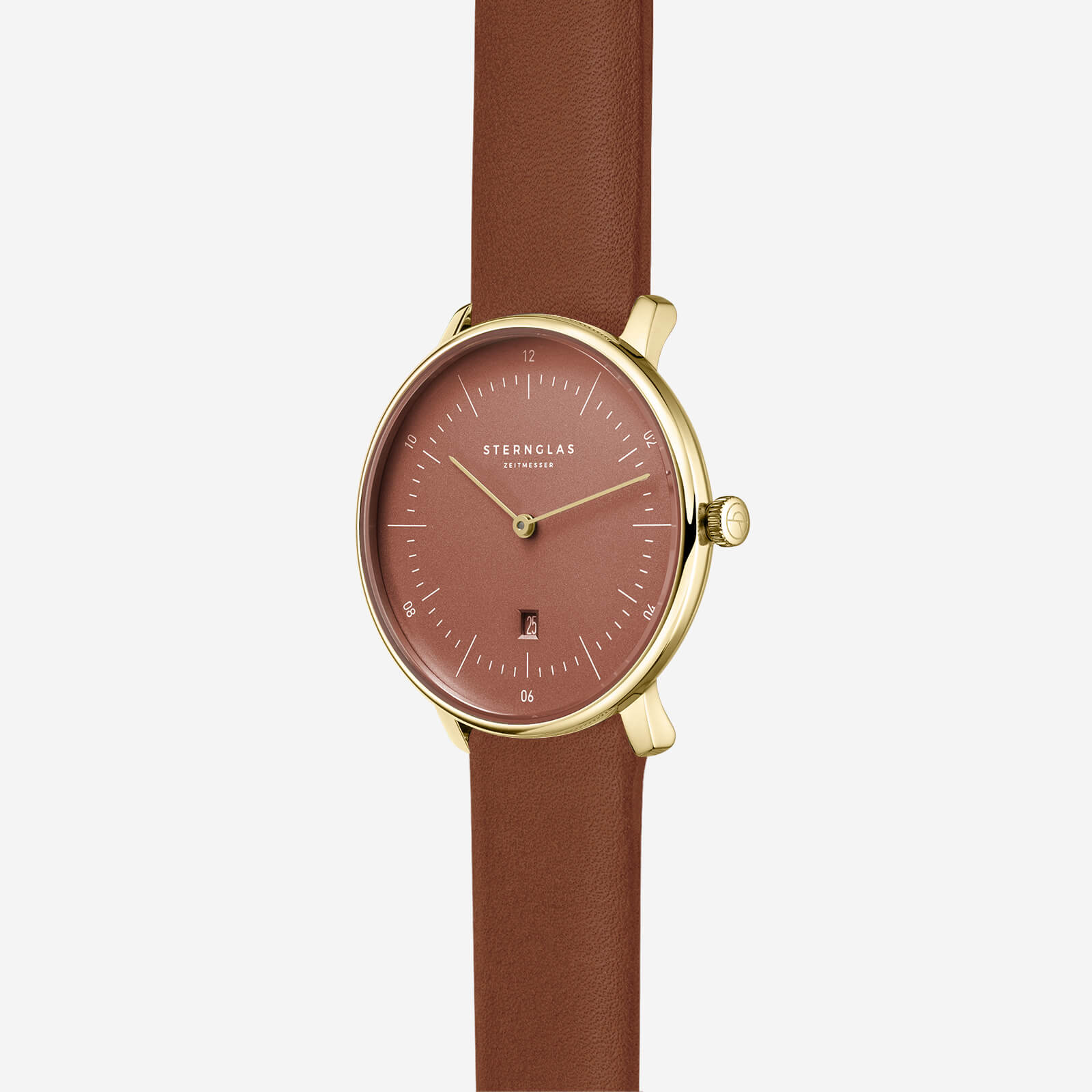 sternglas-naos-xs-edition-flora-damenuhr-33mm-terracotta-leder image 3