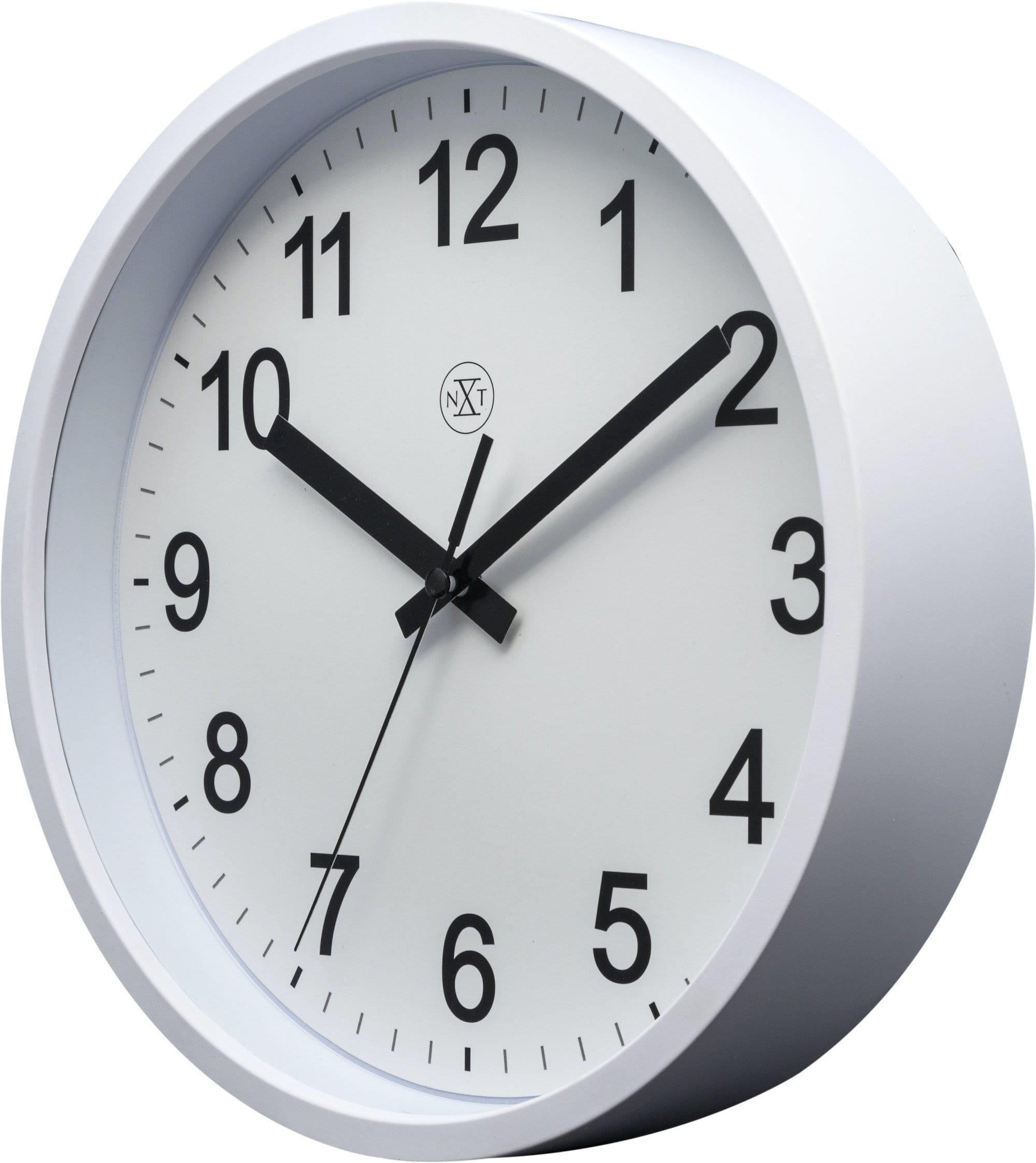 nextime-robust-wanduhr-25-5-cm-kunststoff-wei-silber image 3