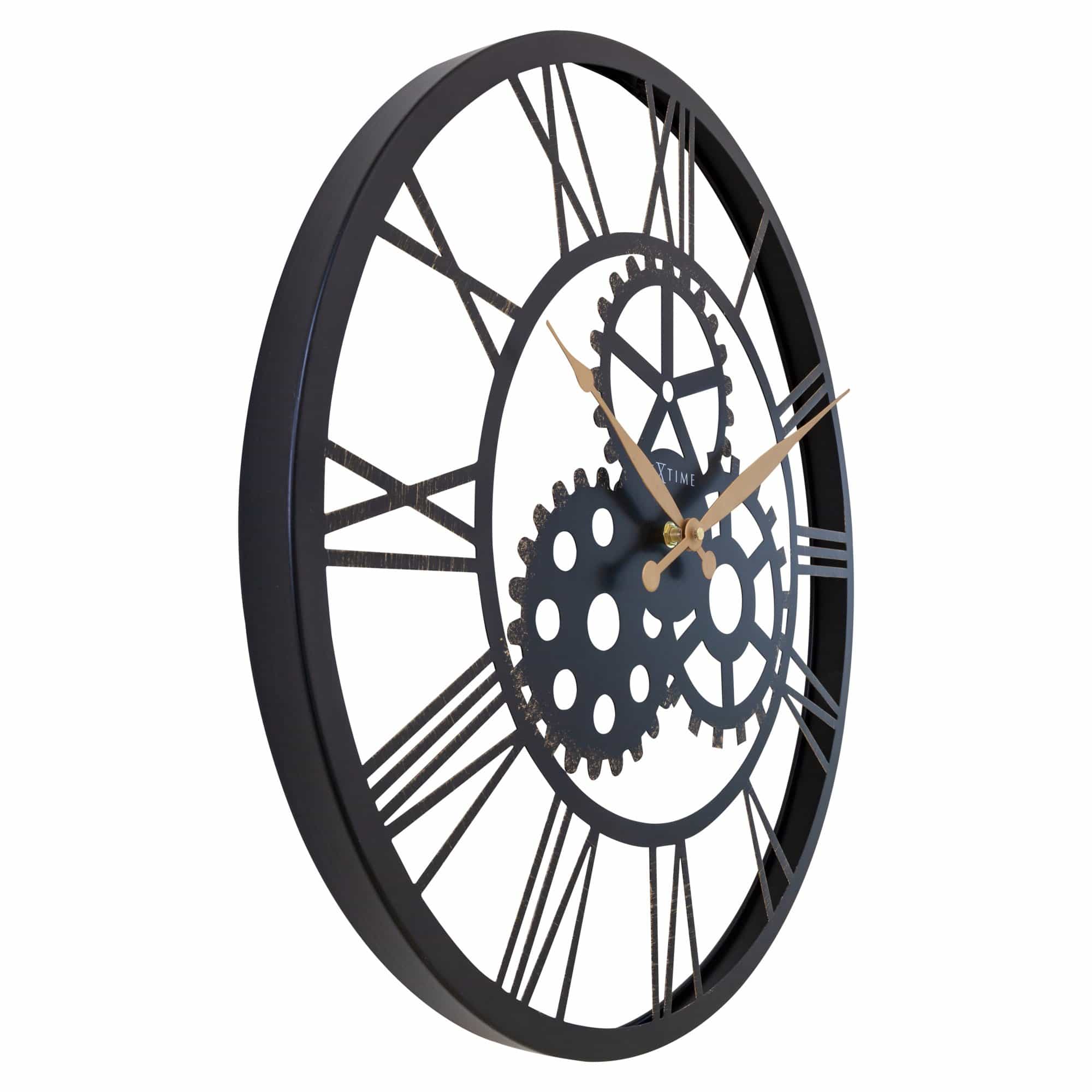 nextime-birmingham-wanduhr-50-cm-metall-industrie-look-leise image 2