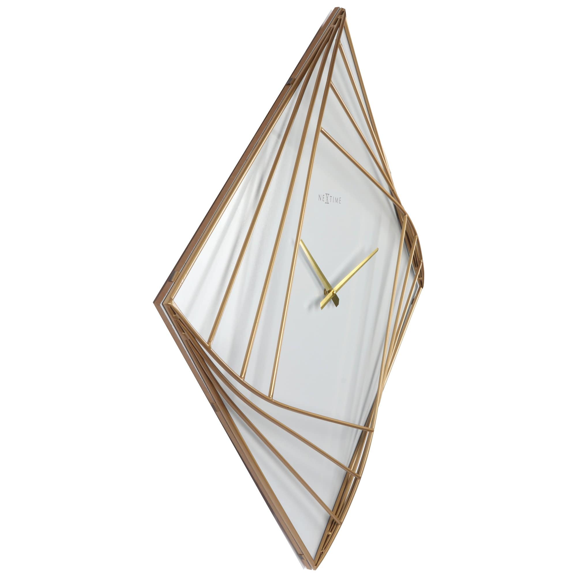 nextime-turning-square-wanduhr-85x85-cm-metall-wei-gold image 2