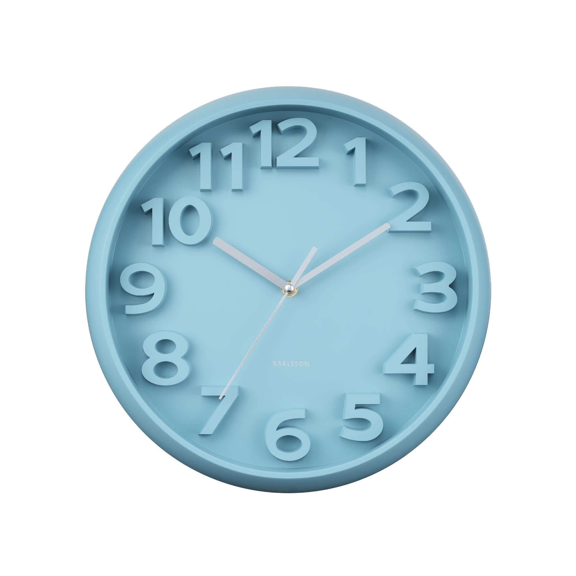 karlsson-elevated-classic-numbers-wanduhr-nebeliges-blau-33-5x33-5-cm image 1