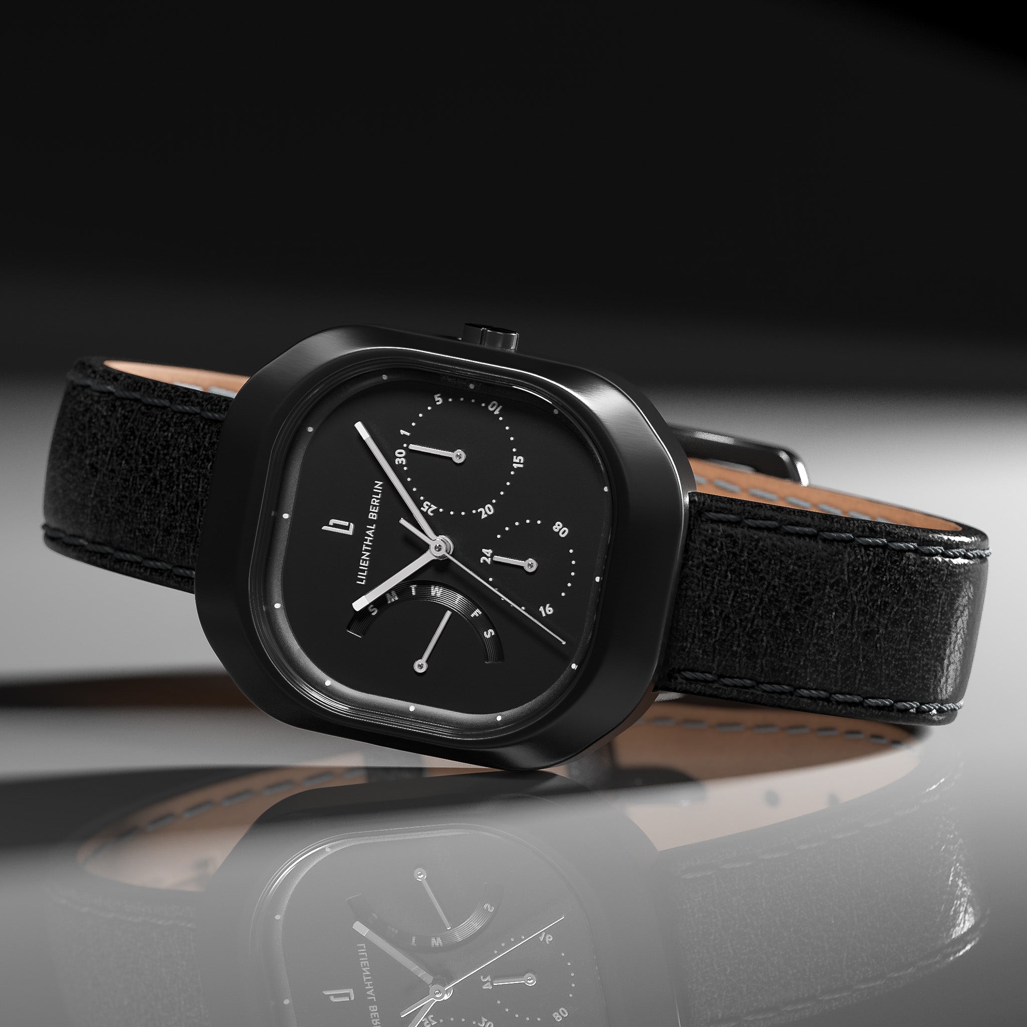 lilienthal-berlin-multimatica-all-black-armbanduhr-eckig image 3