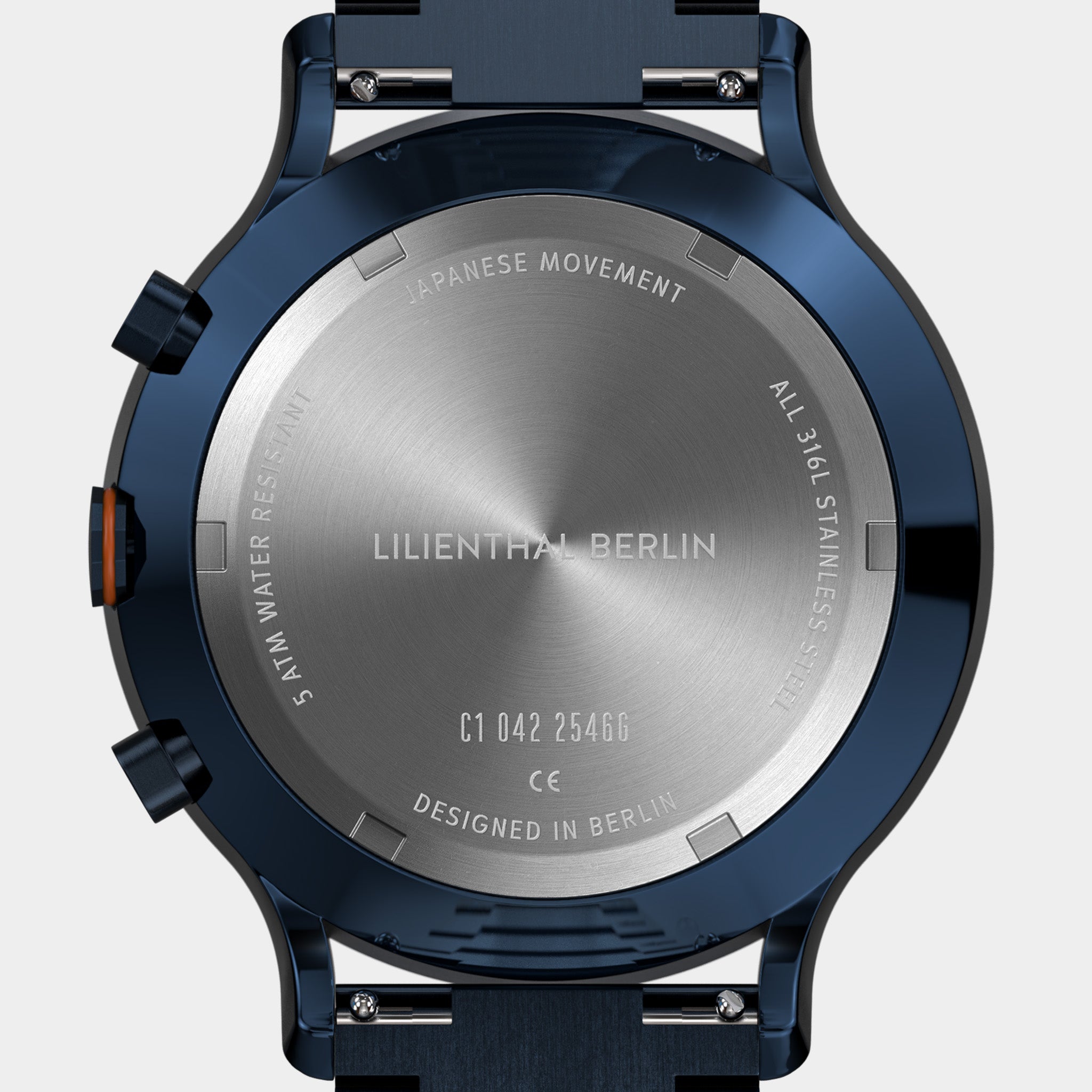 lilienthal-berlin-chronograph-armbanduhr-blue-orange image 8