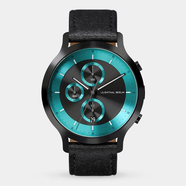 lilienthal-berlin-chronograph-lp-black-cyan-armbanduhr image 1