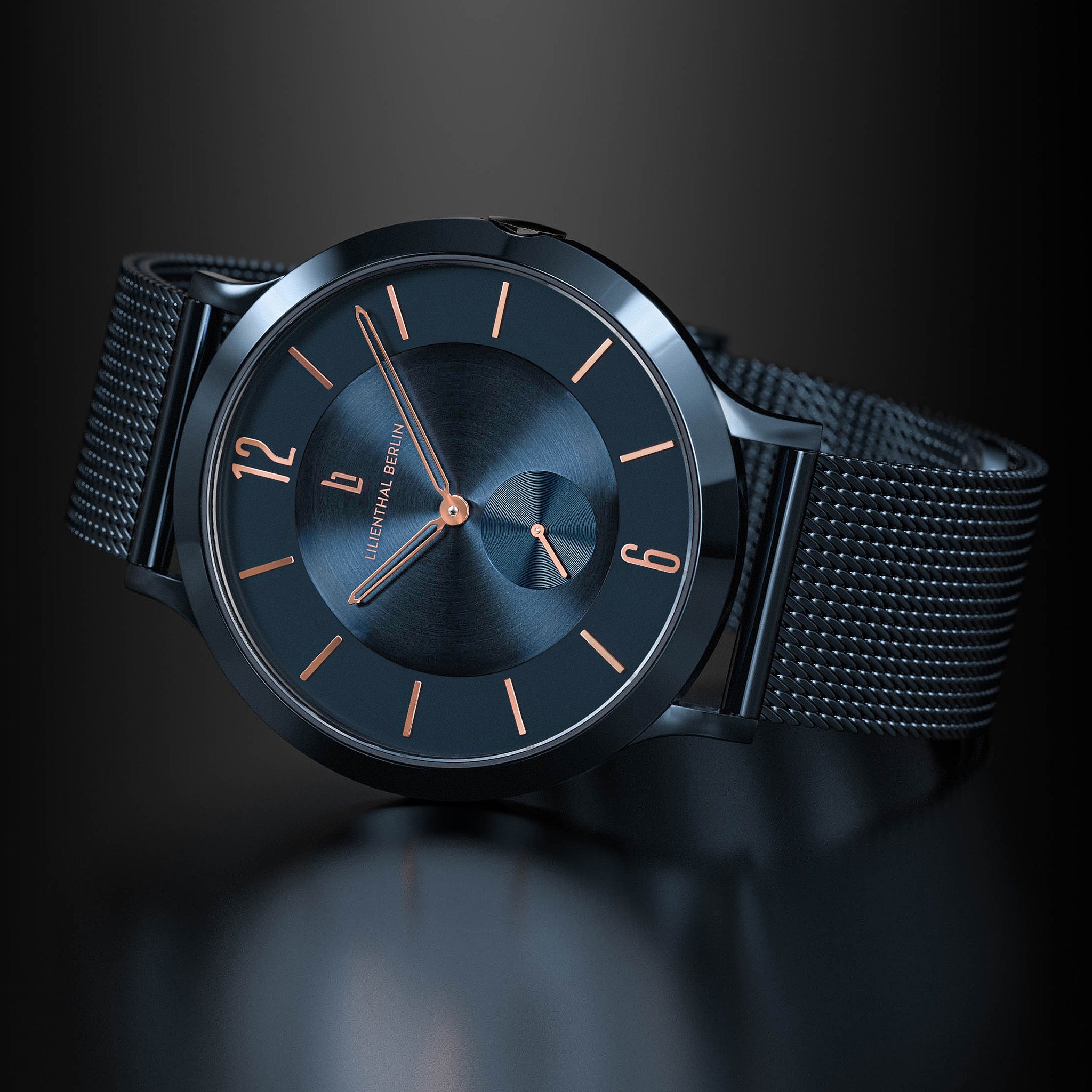 lilienthal-berlin-the-classic-damenuhr-blue-rose-gold image 3
