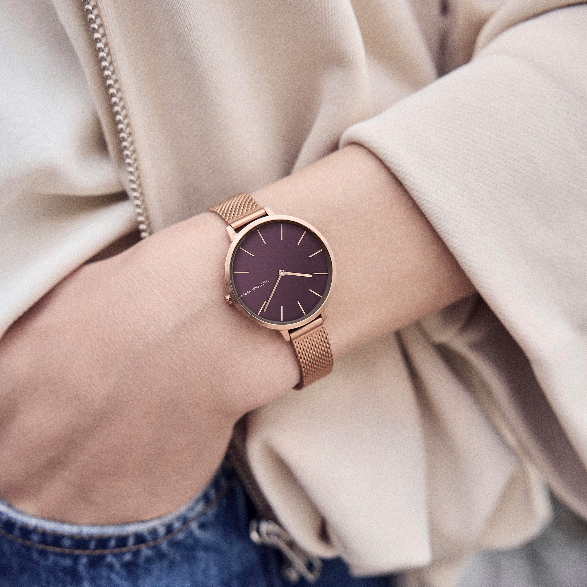 lilienthal-berlin-rosalux-damenuhr-rosegold-burgundy-30-mm image 8