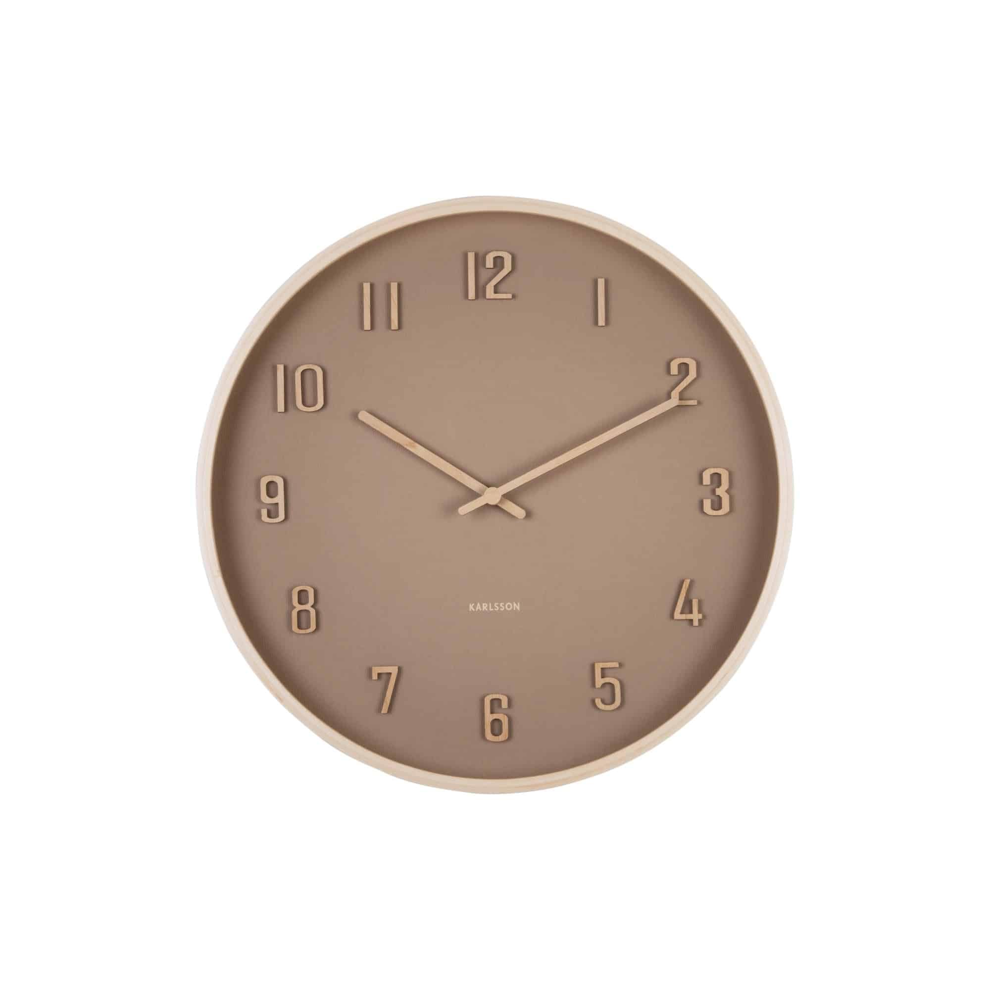 karlsson-wanduhr-nervadura-small-sanftes-braun-40-8-cm-echtholz-wanduhr image 3