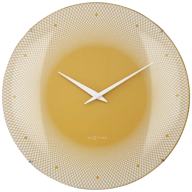 nextime-deep-50-wanduhr-50-cm-glas-gew-lbt-silent-blau-gelb image 1