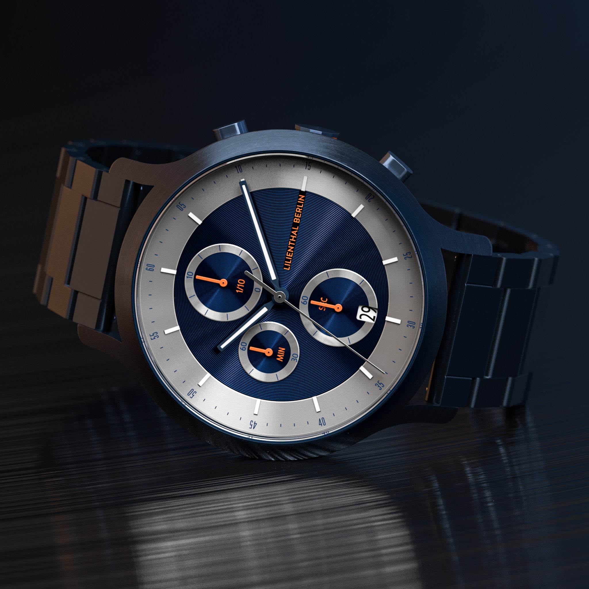 lilienthal-berlin-chronograph-lp-armbanduhr-blue-silver image 3
