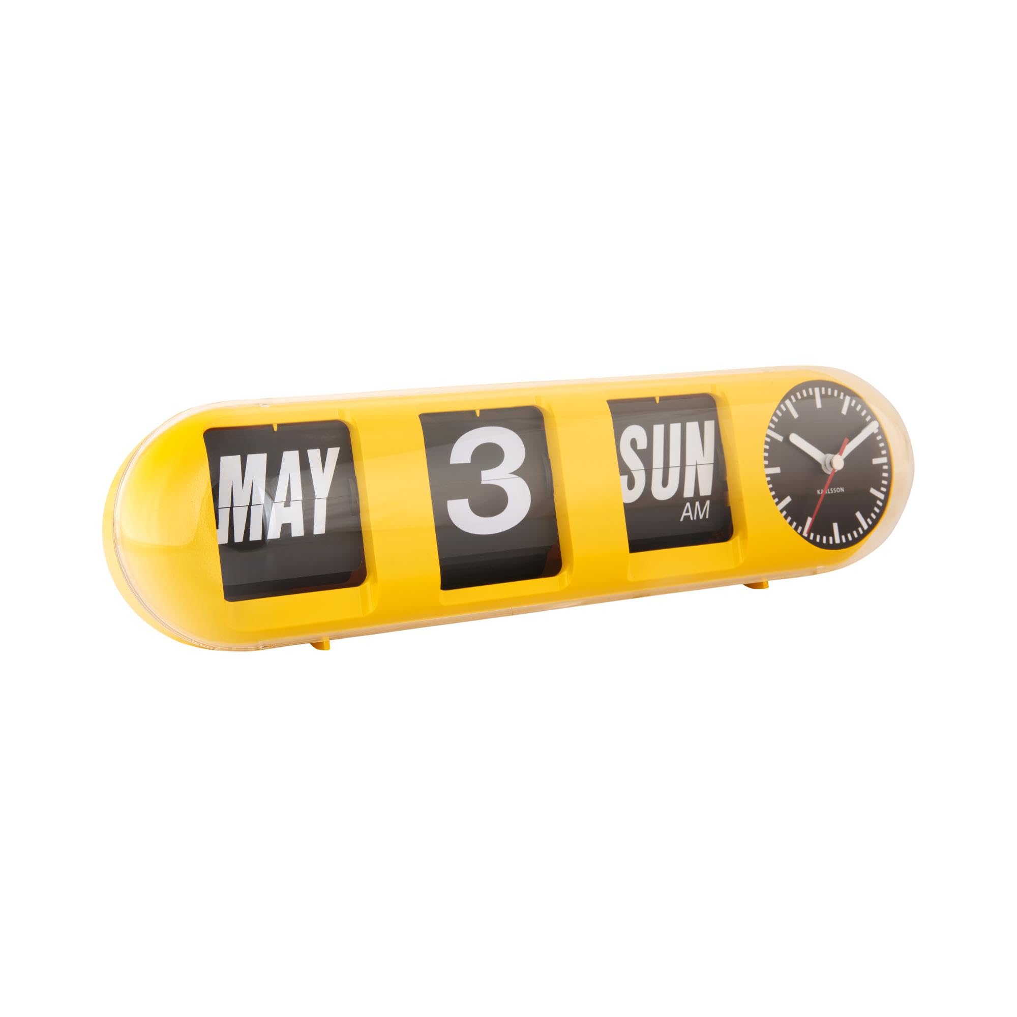 karlsson-tube-flip-wanduhr-und-tischuhr-leuchtendes-gelb-38-x-10-x-13-5-cm image 4