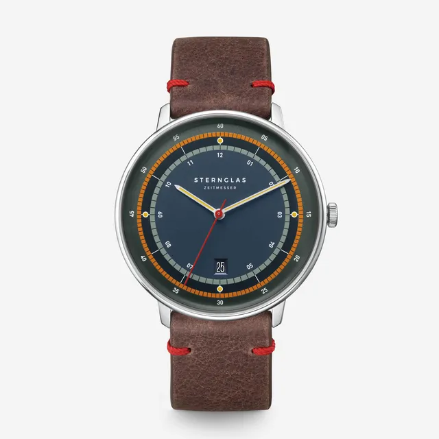 sternglas-hamburg-edition-argo-armbanduhr-42-mm-blau-leder-limitiert image 1