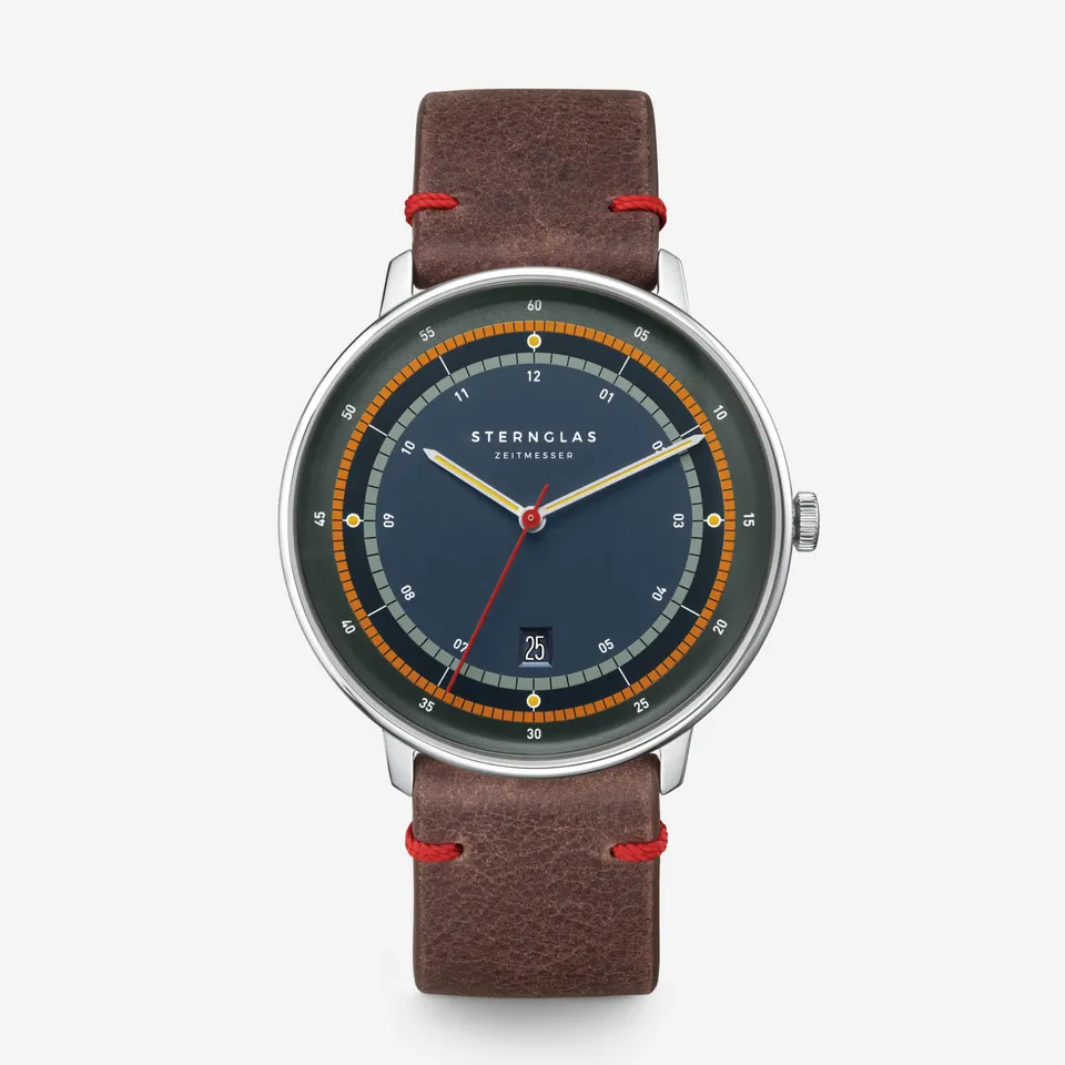sternglas-hamburg-edition-argo-armbanduhr-42-mm-blau-leder-limitiert image 1