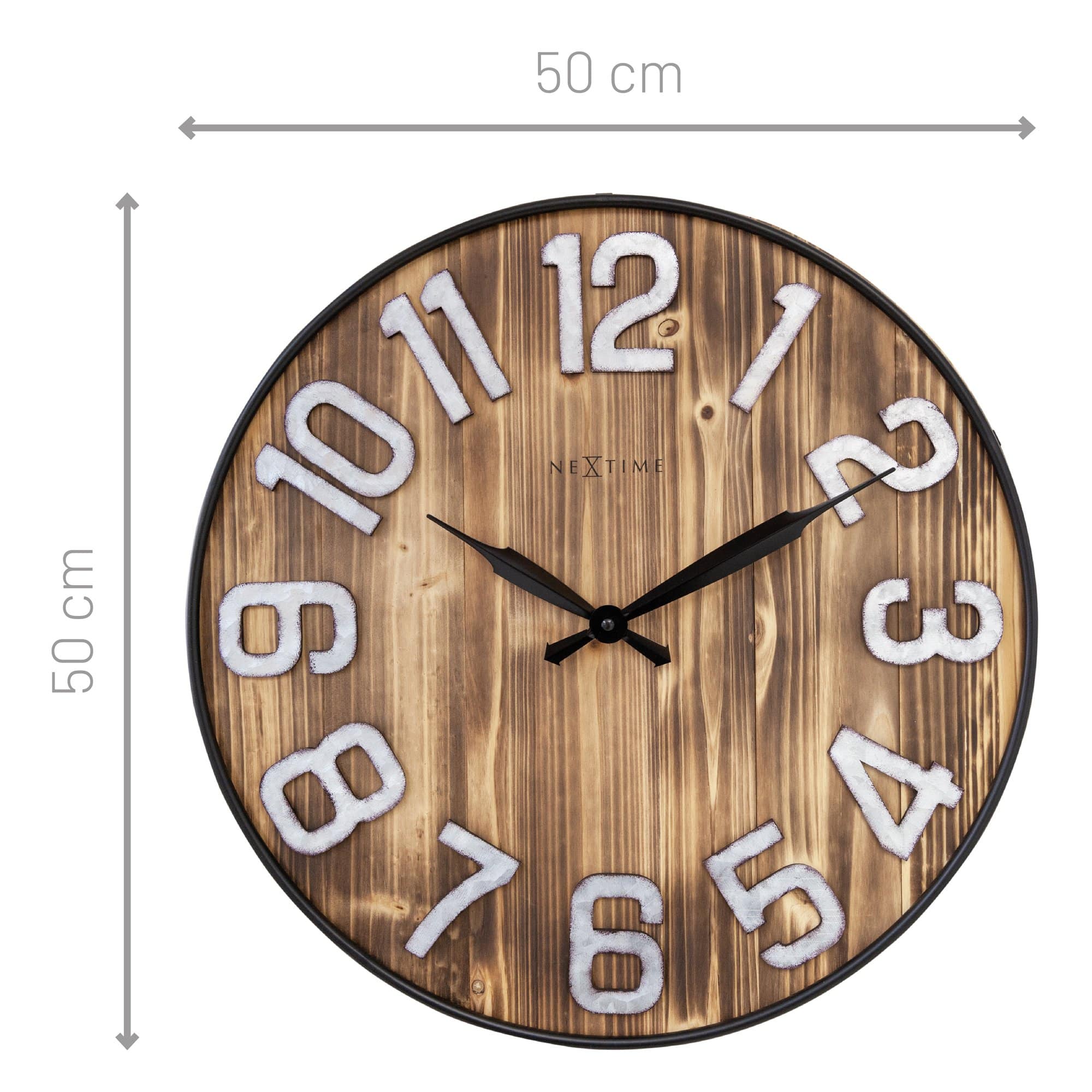 nextime-aberdeen-wanduhr-50-cm-holz-metall-braun image 6