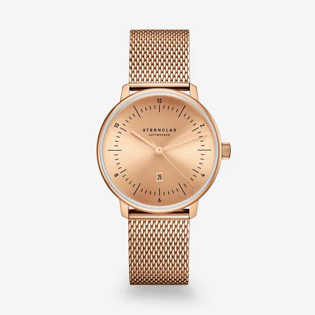 sternglas-naos-xs-edition-elyra-damenuhr-ros-gold-33-mm-leder image 1