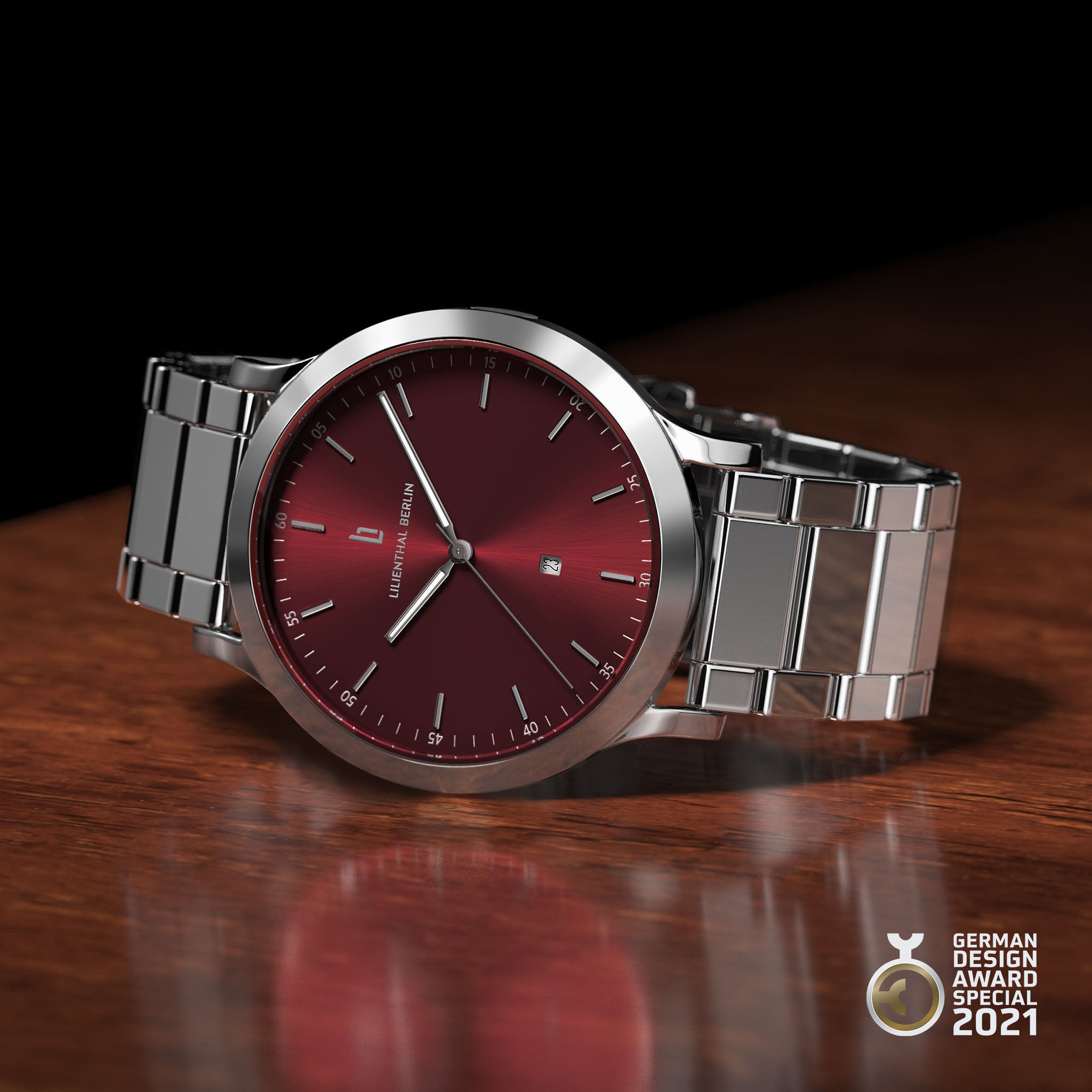 lilienthal-berlin-huxley-silver-bordeaux-unisex-uhr-40-mm image 3
